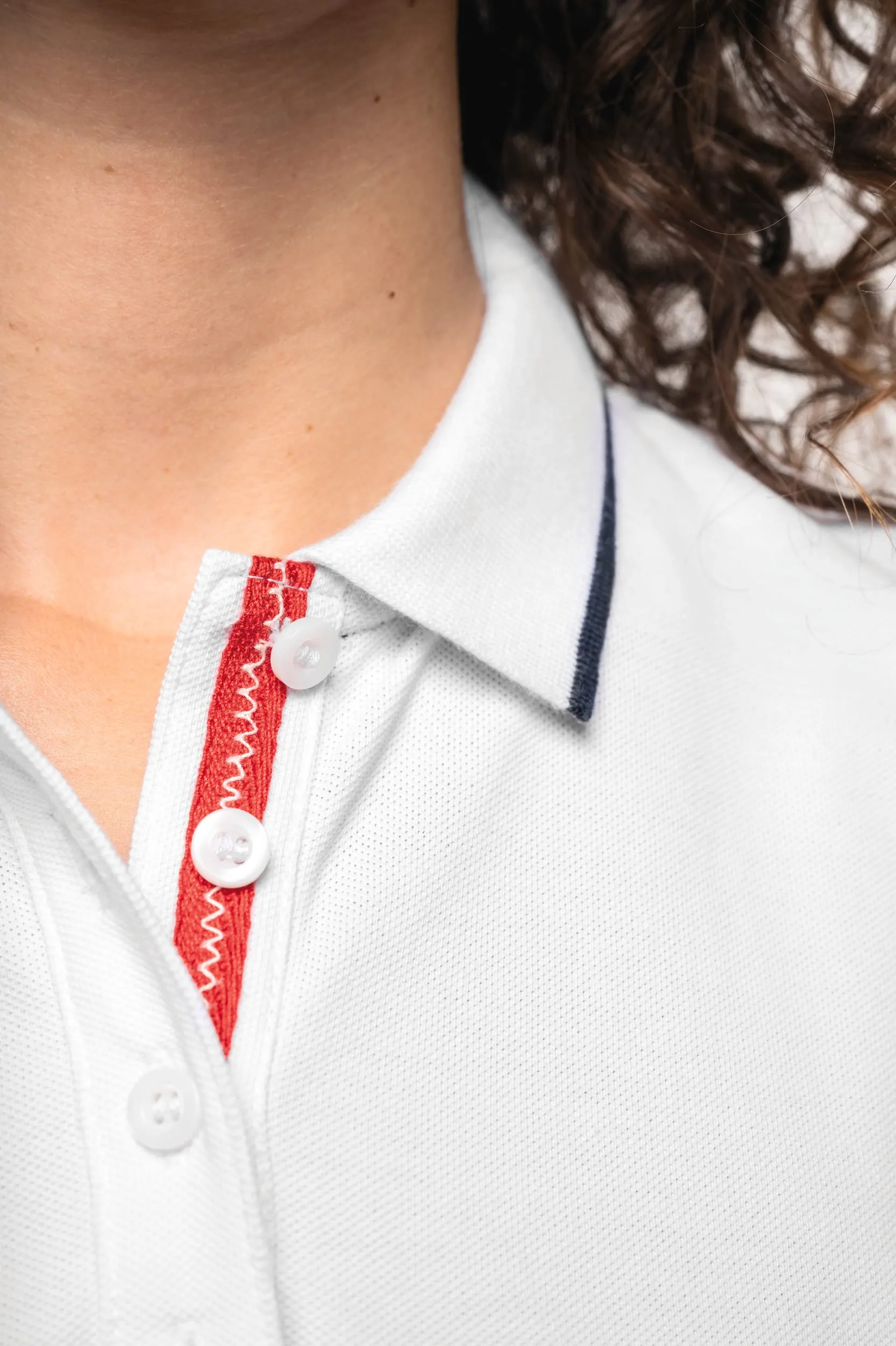 Polo piqué maga corta mujer