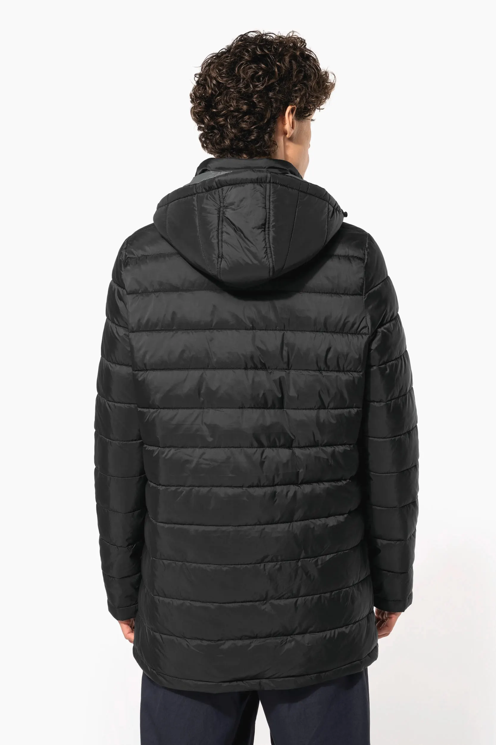 Parka ligera acolchada con capucha para hombre