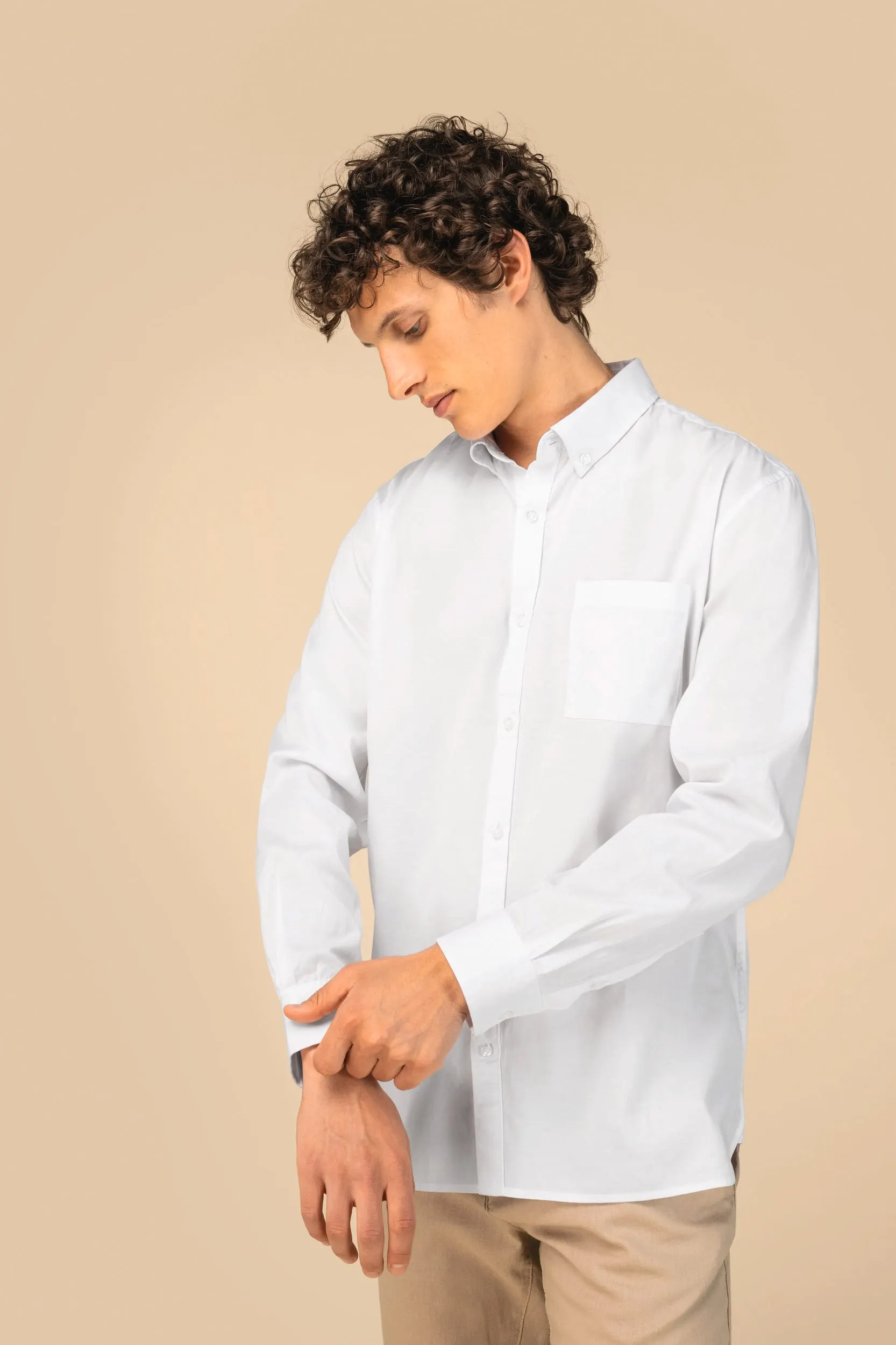 Camisa ecorresponsable de Lyocell y efecto lavado hombre
