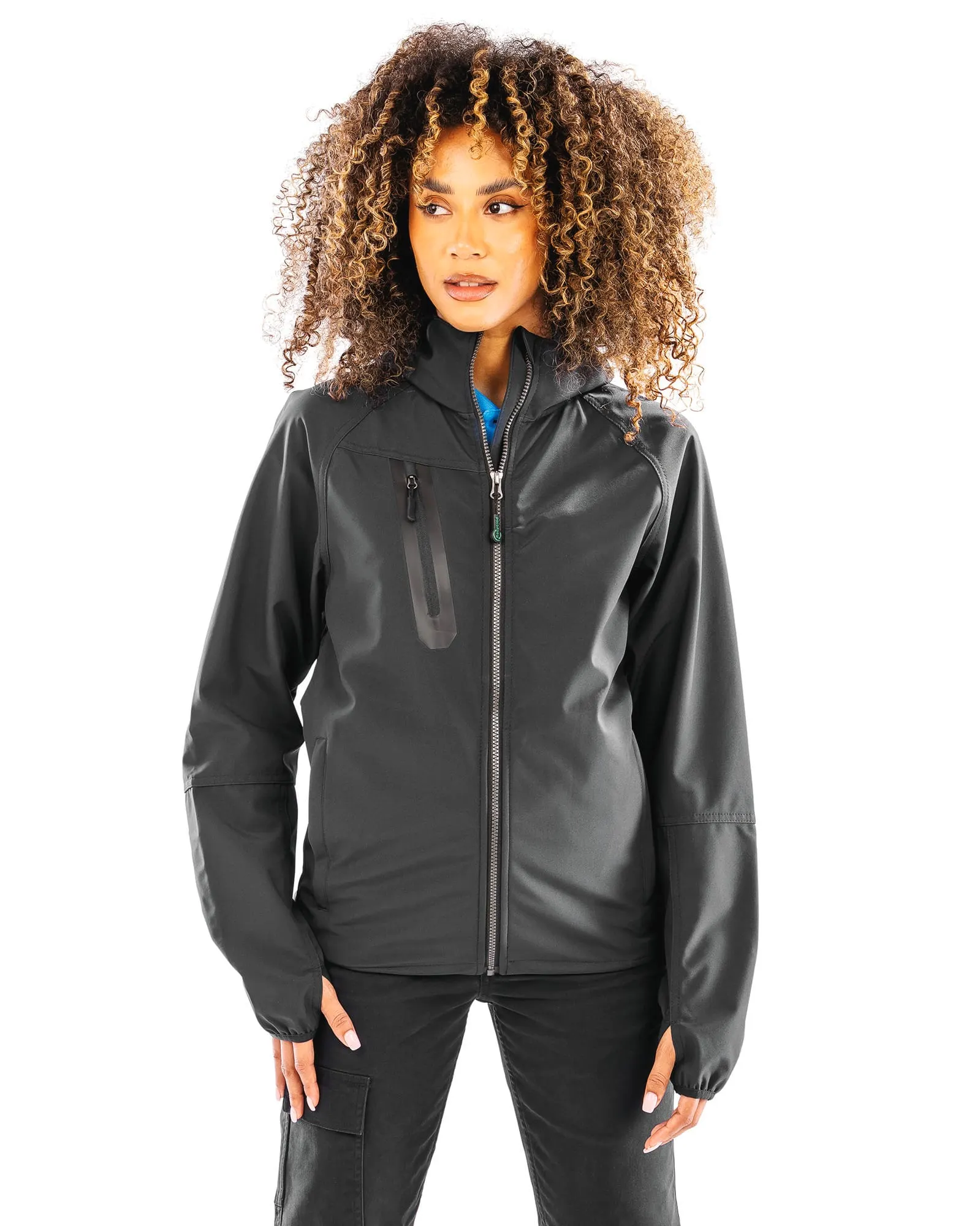 Chaqueta softshell 3 capas reciclada con capucha unisex<br/>