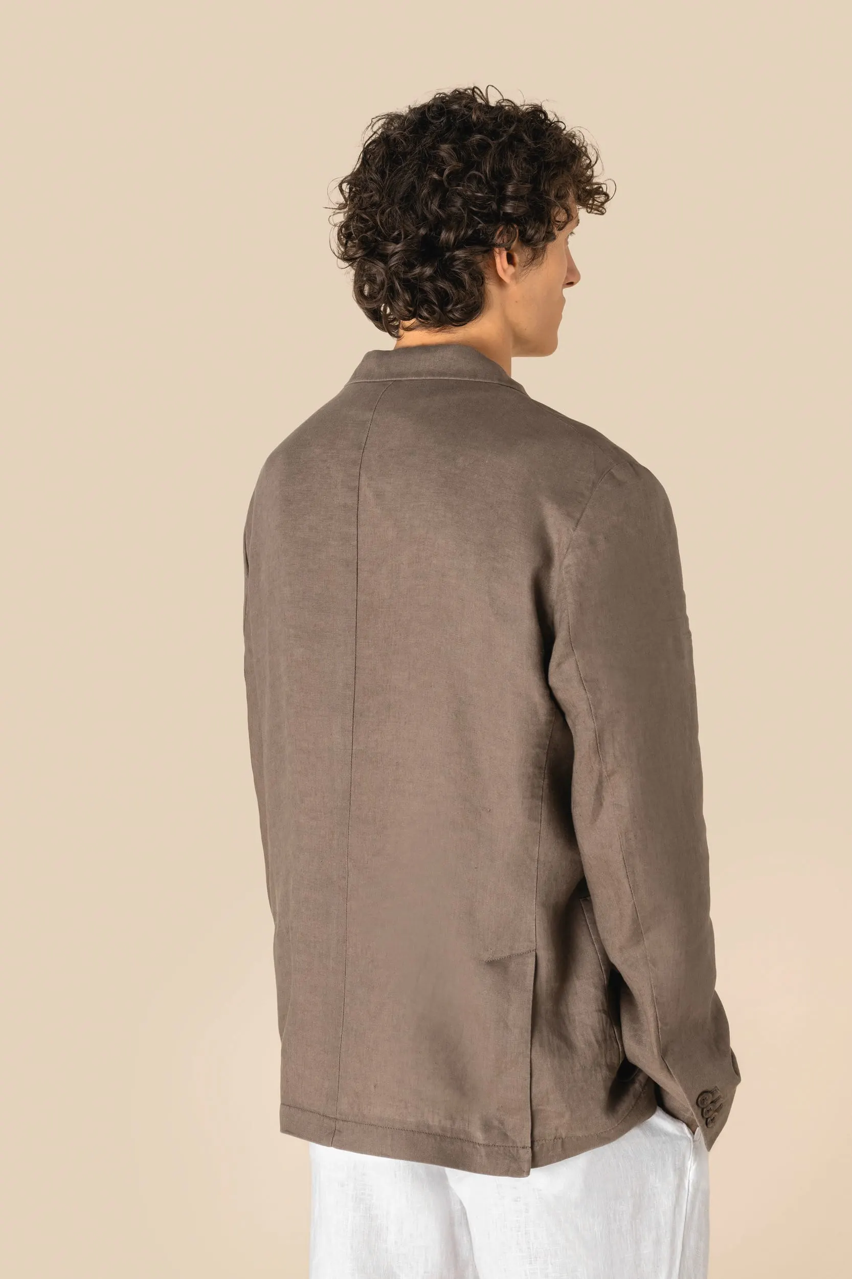 Blazer efecto lavado de lino hombre
