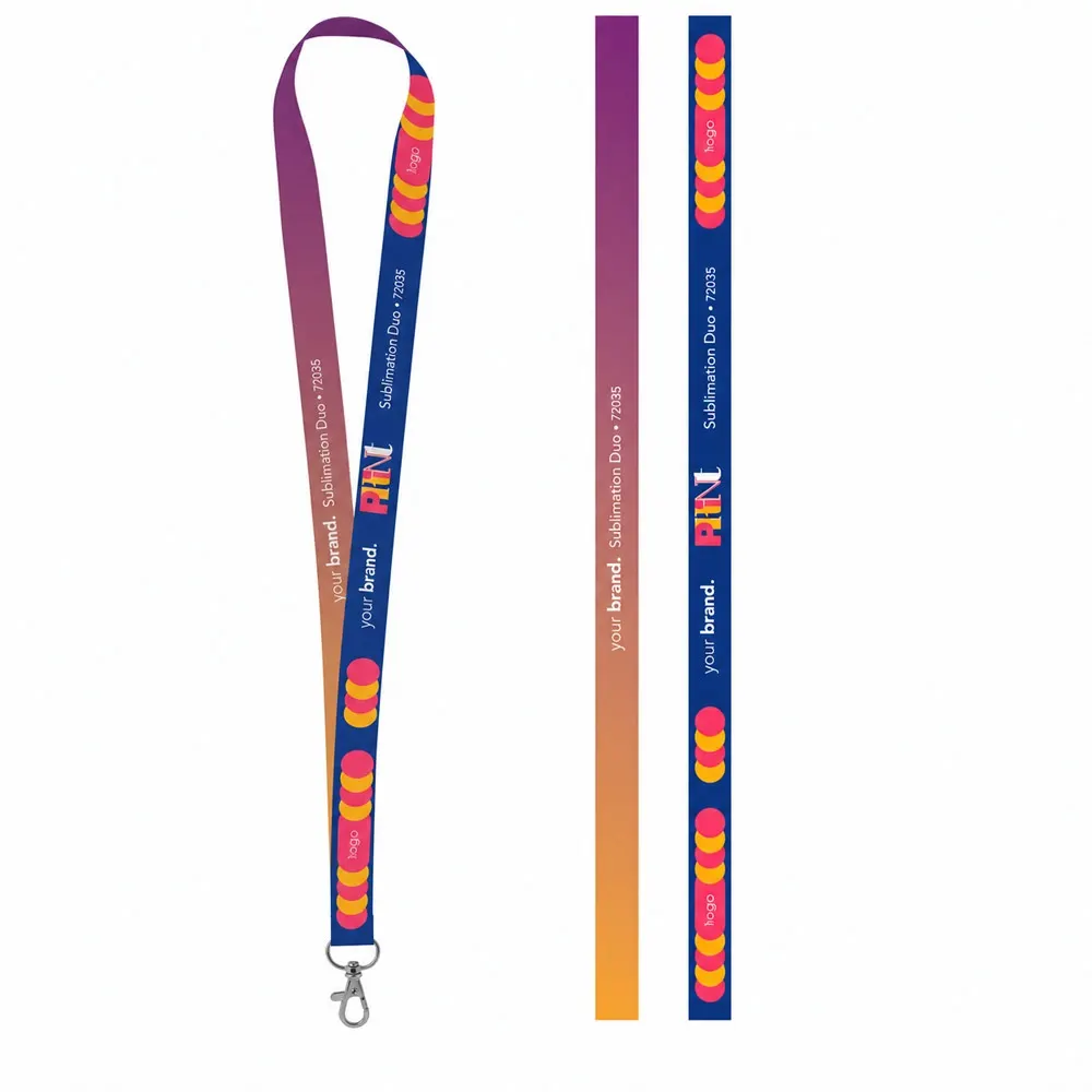 Muestra impresa de Lanyard SUBLIMATION Long II (20 mm) en poliéster
