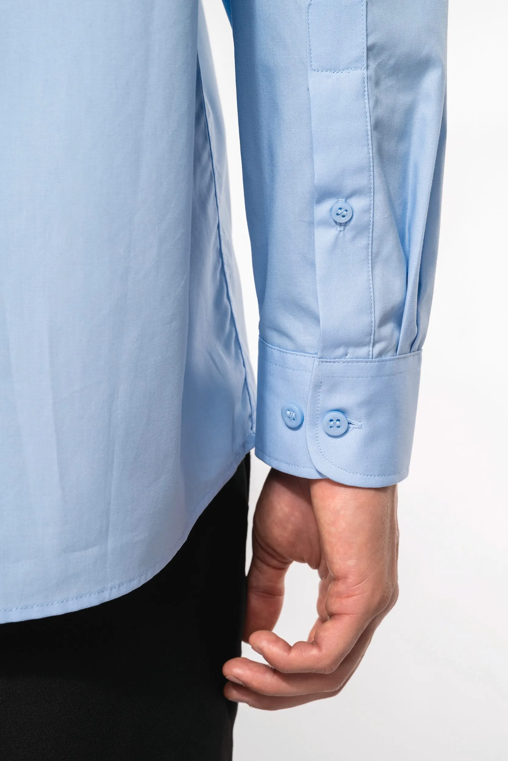 Camisa popelina manga larga hombre
