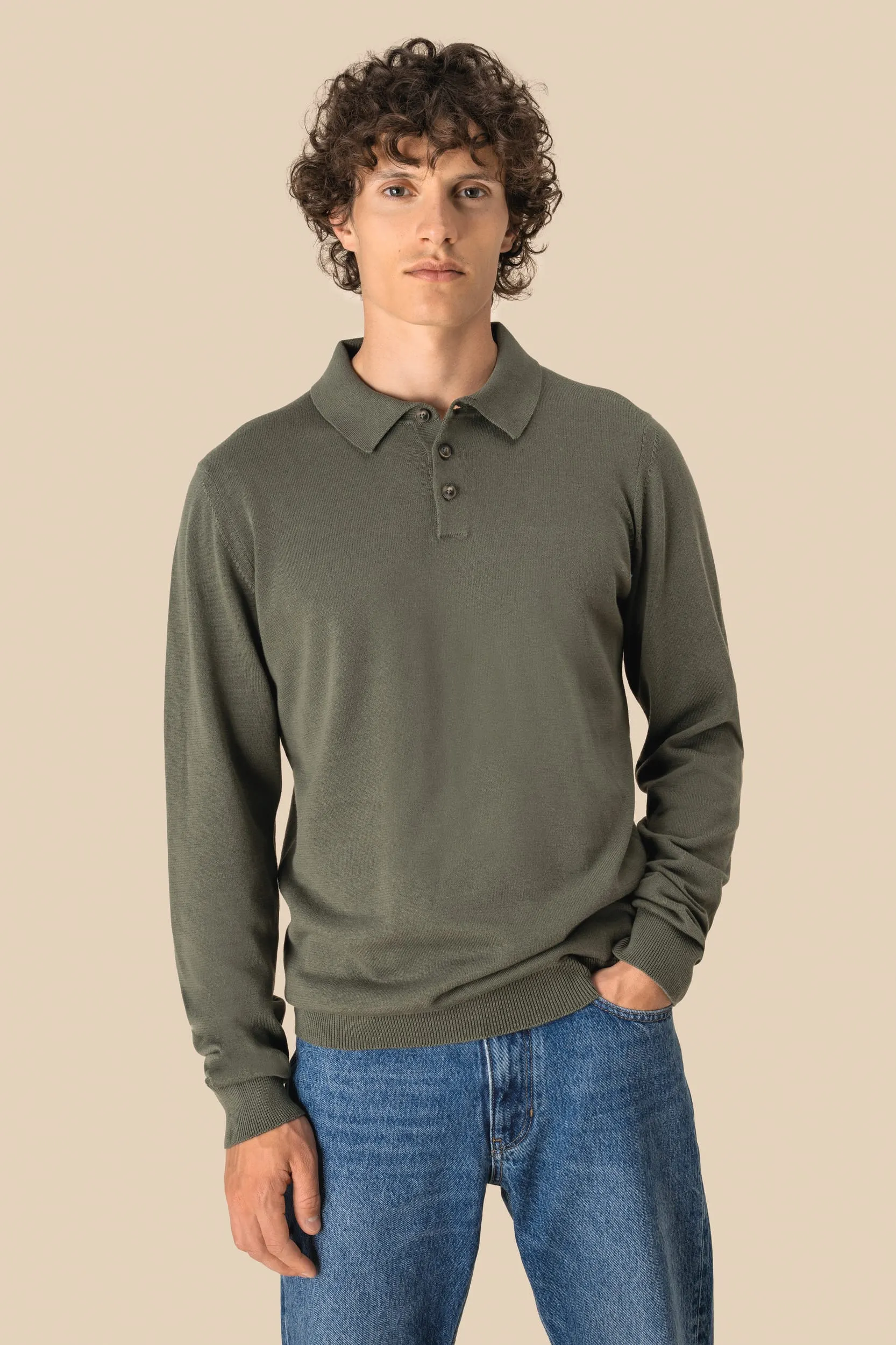 Polo ecorresponsable manga larga hombre