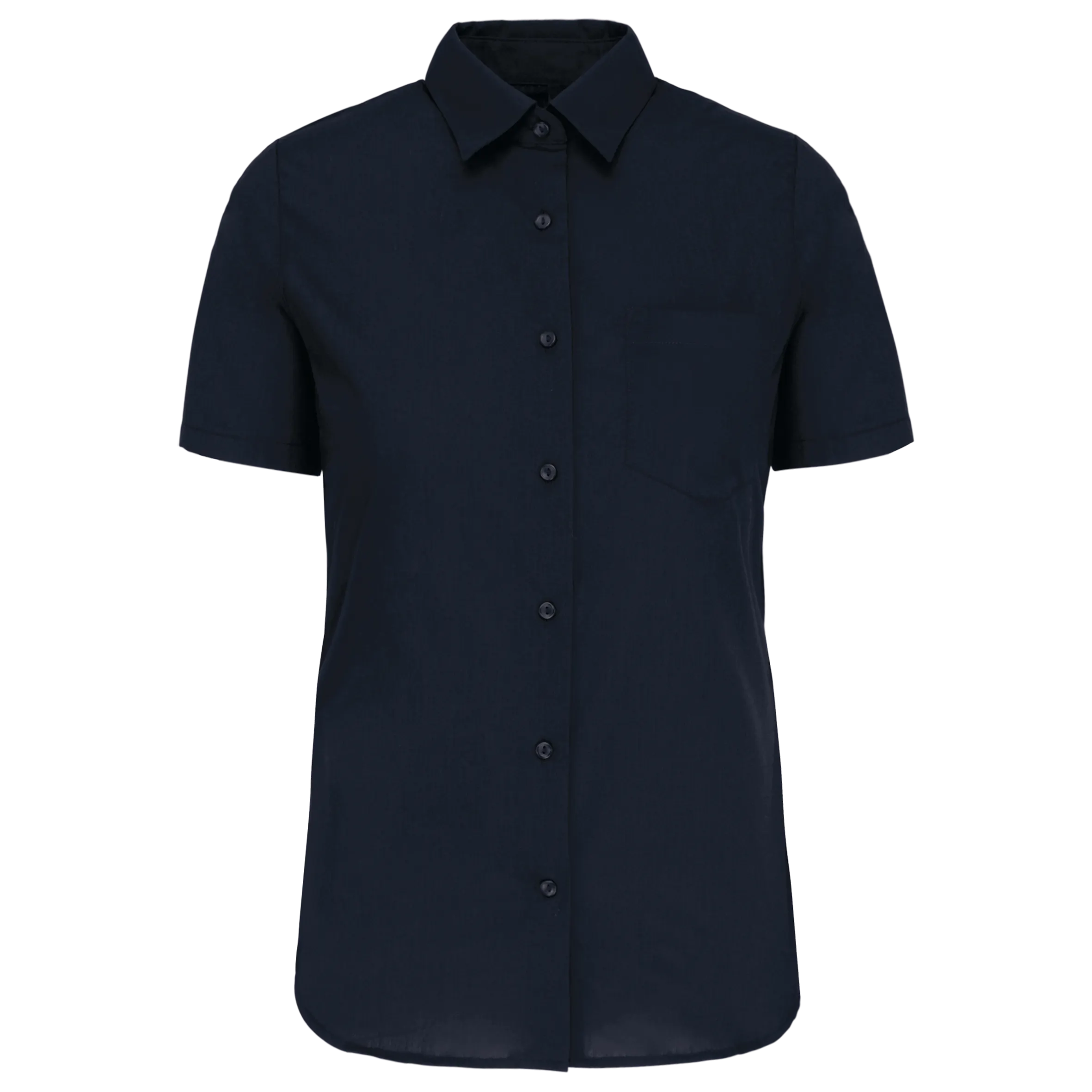 Camisa popelina manga corta mujer