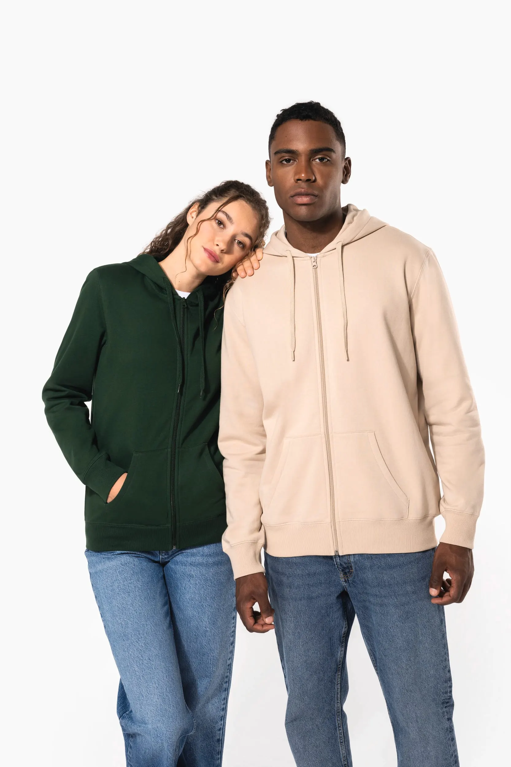 Sudadera con capucha y cremallera reciclada unisex