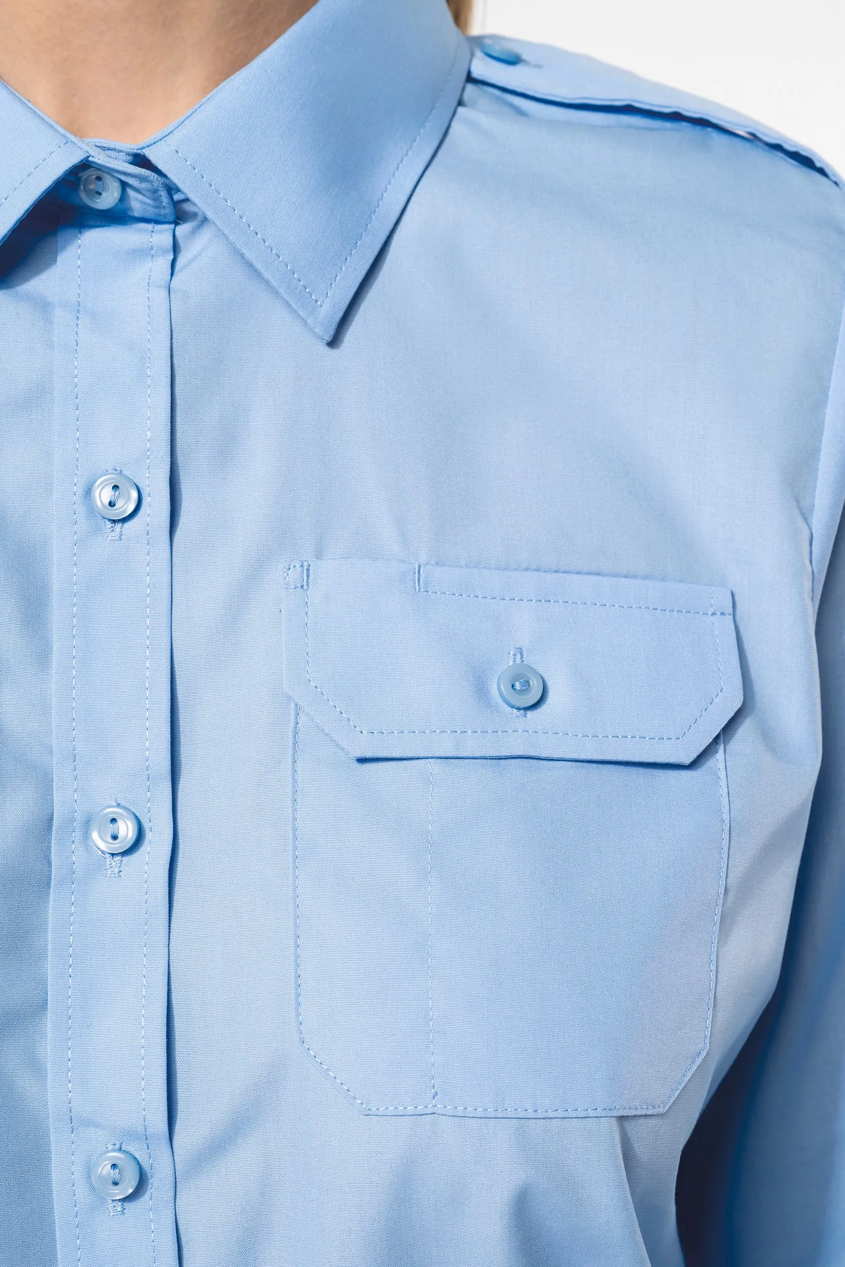 Camisa piloto manga larga mujer