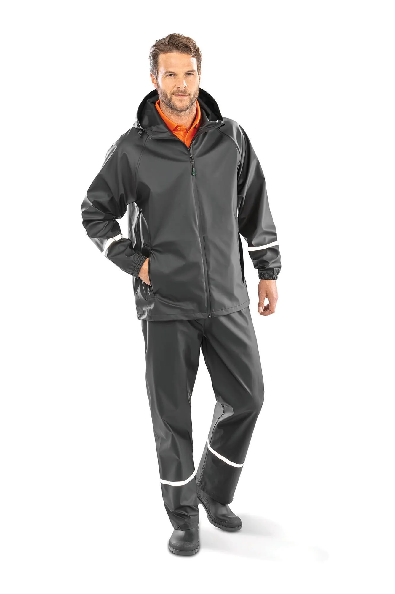Chaqueta impermeable Prism PU con bandas reflectantes<br/>