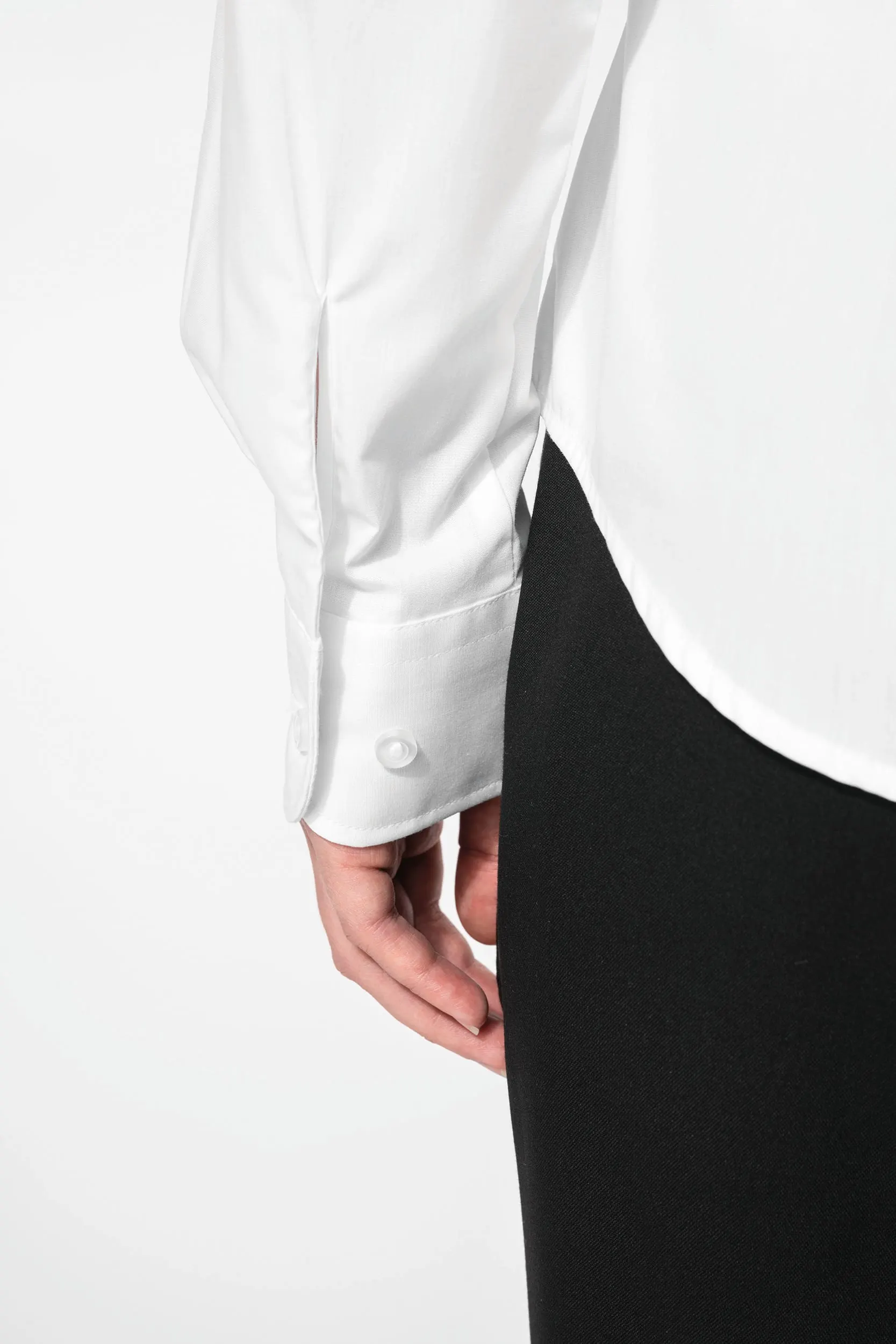 Camisa popelina manga larga mujer