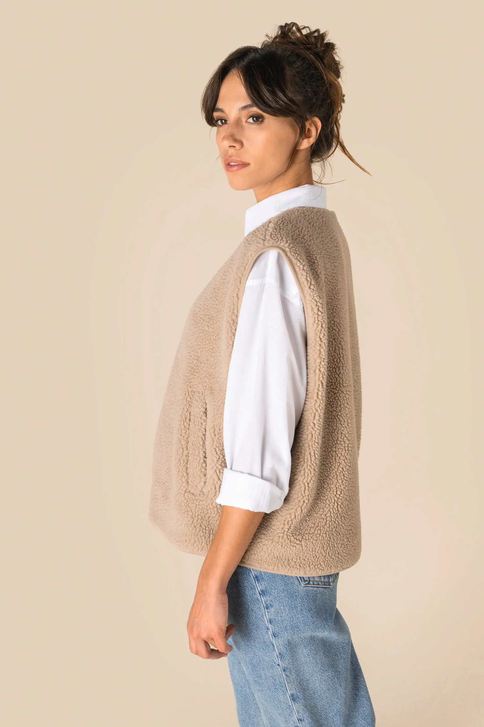 Chaleco de sherpa mujer<br/>