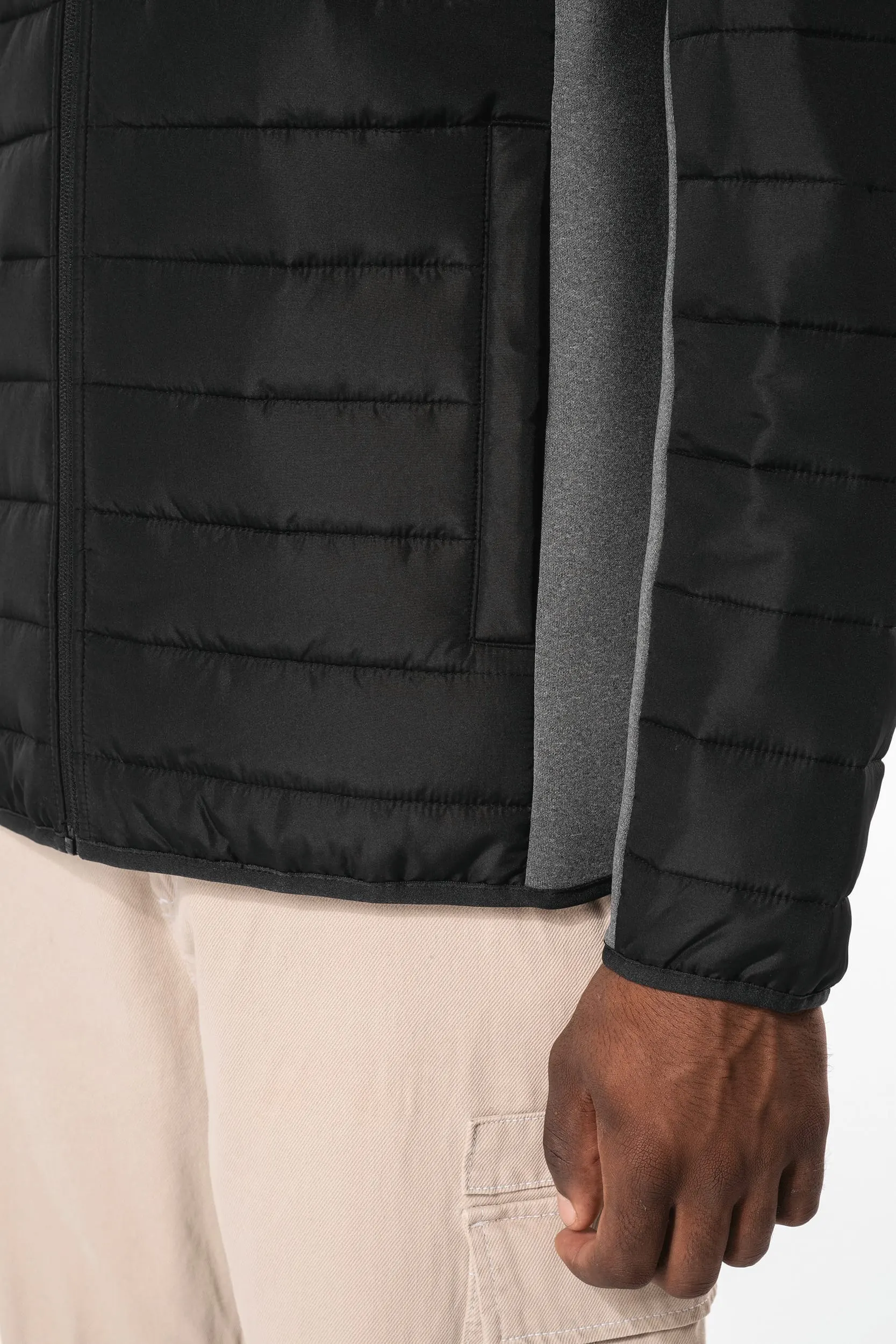 Chaqueta bimaterial hombre