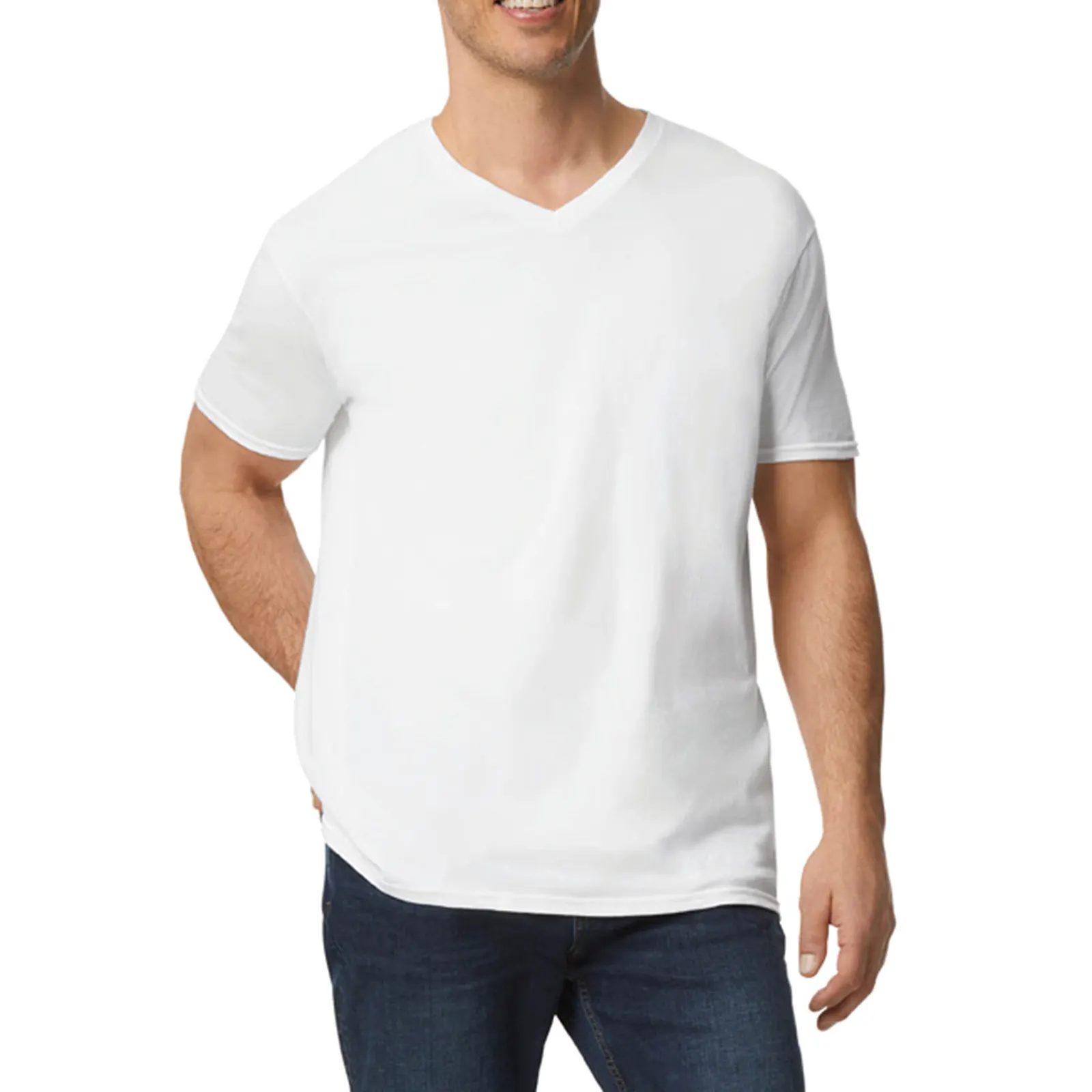 Camiseta SoftStyle cuello de pico hombre