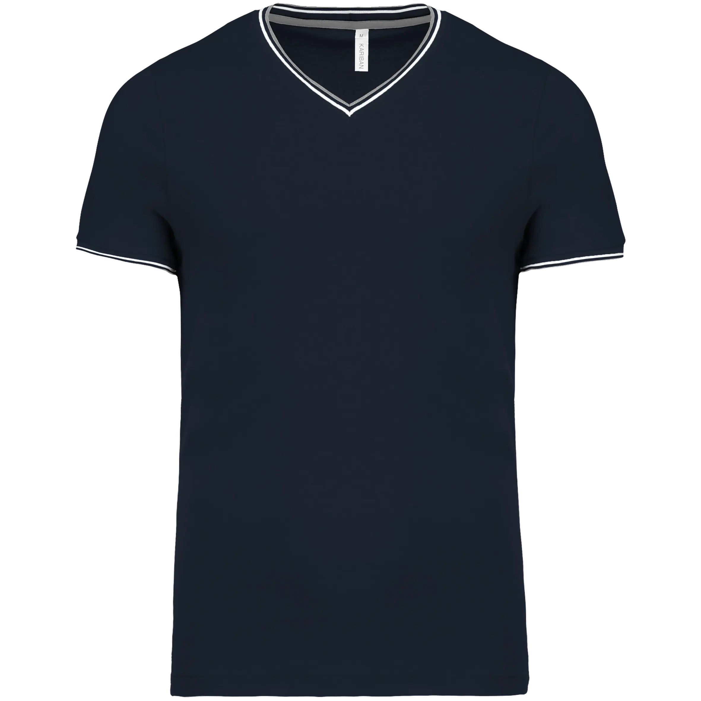 Camiseta de punto piqué con cuello de pico de hombre
