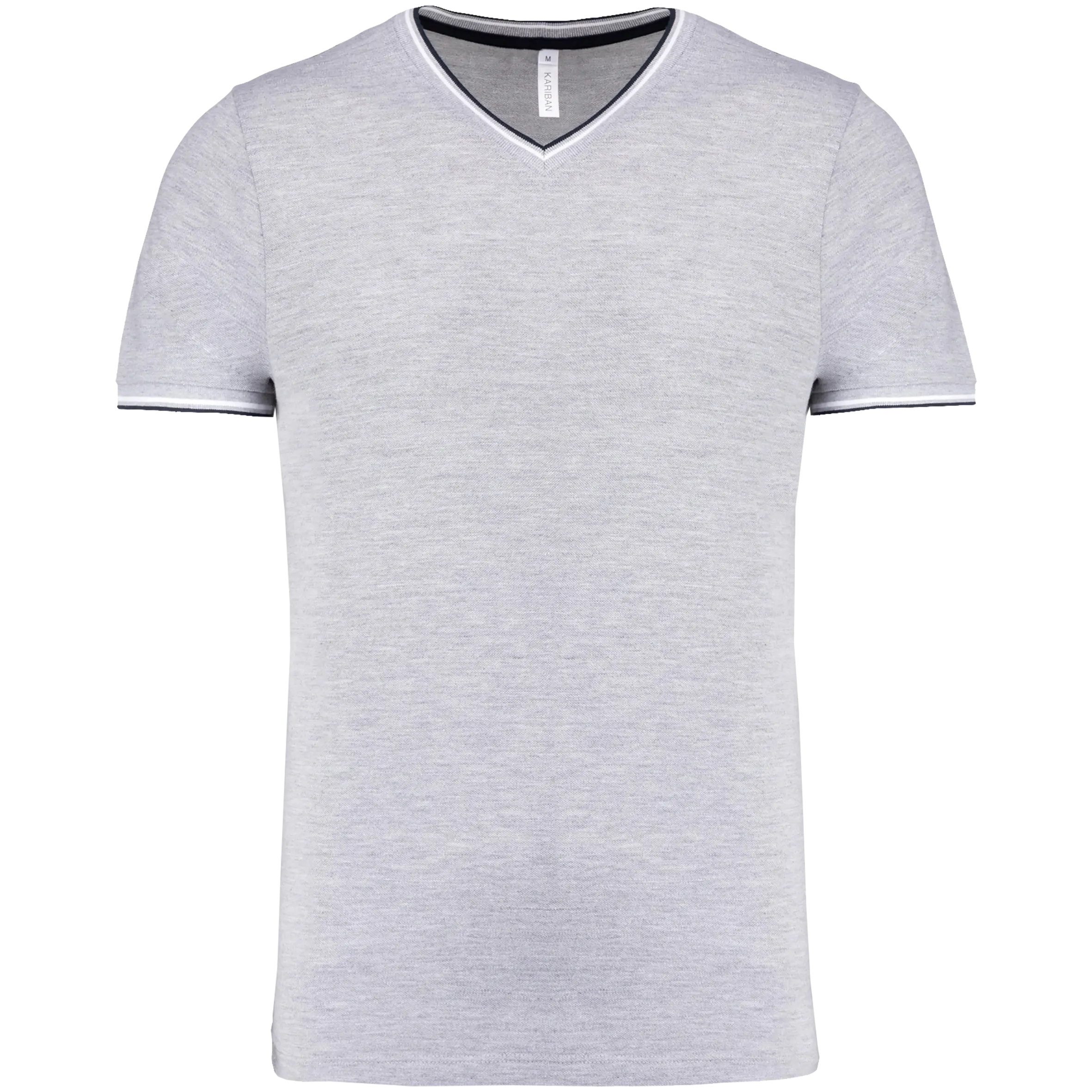 Camiseta de punto piqué con cuello de pico de hombre