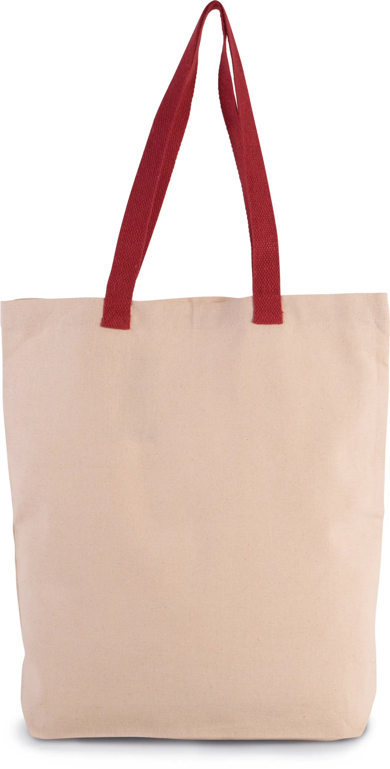 Bolsa shopper tejido canvas con fuelle y asas contrastadas