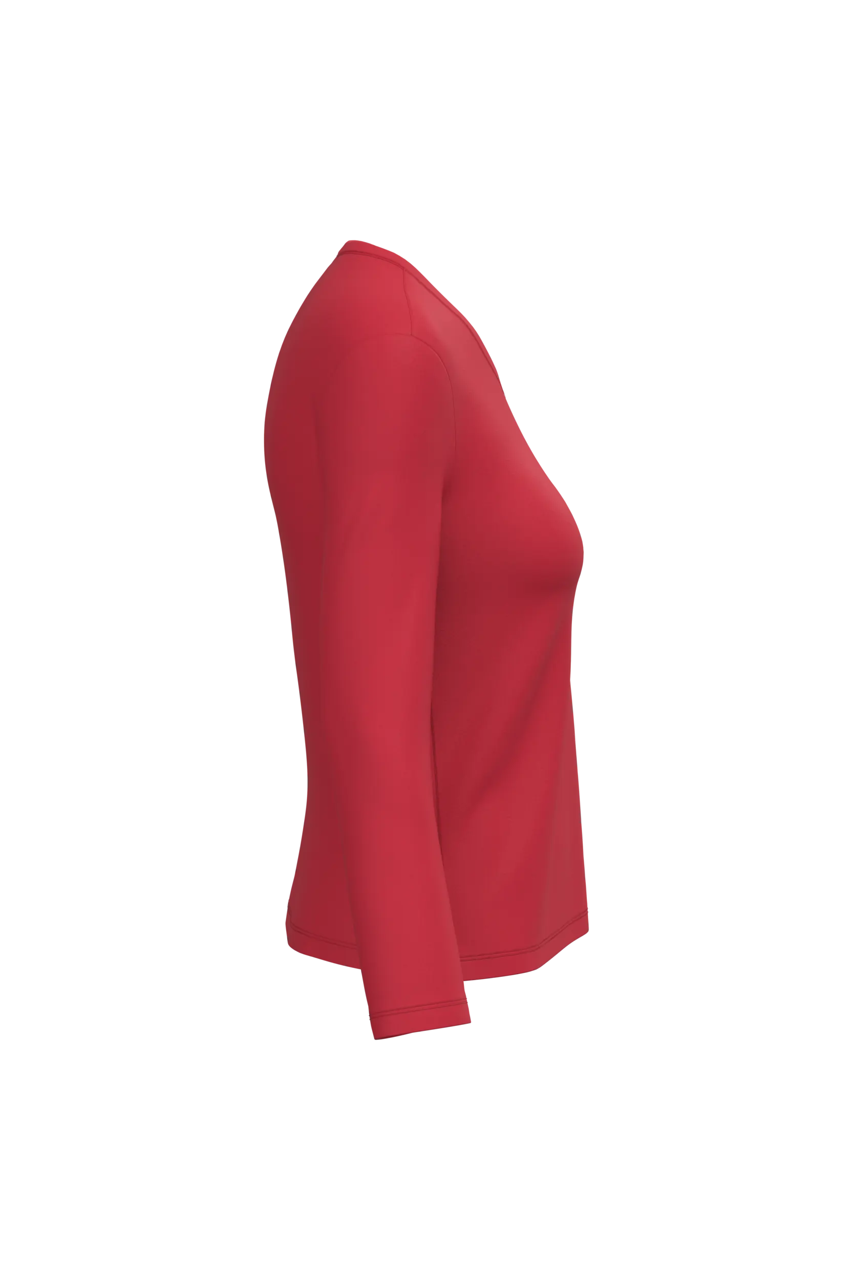 Camiseta manga larga y cuello de pico mujer