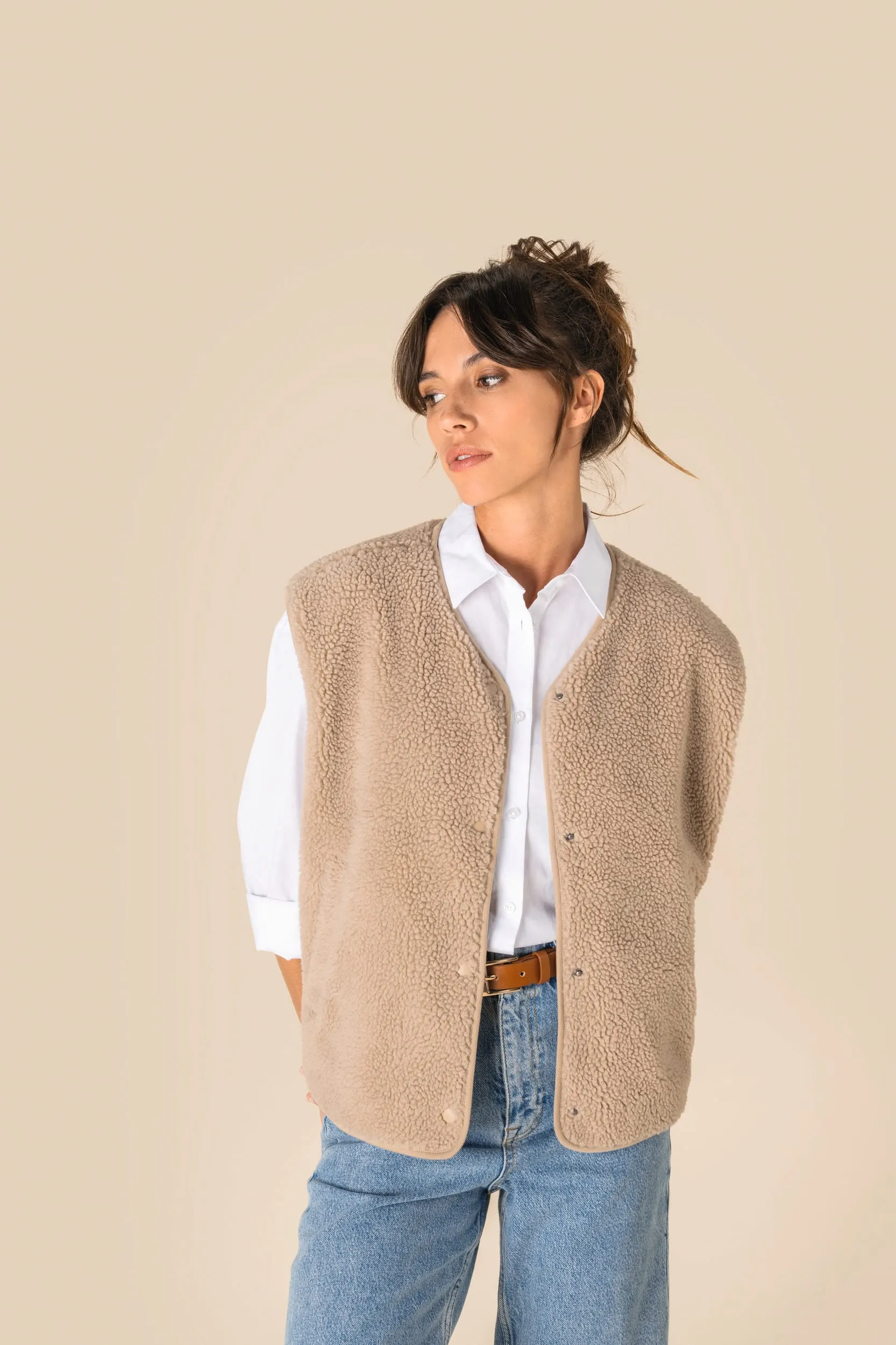 Chaleco de sherpa mujer<br/>