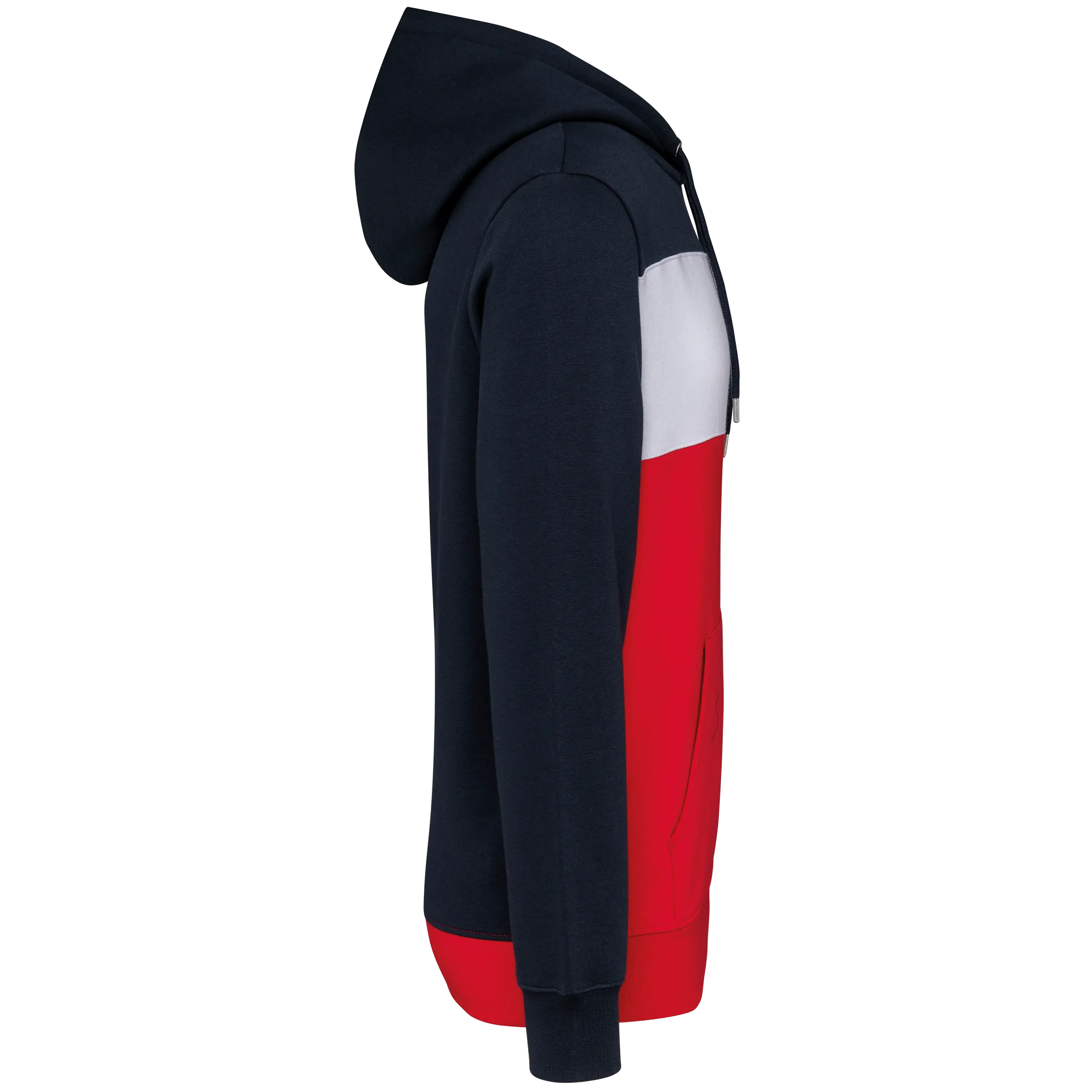 Sudadera tricolor con capucha unisex