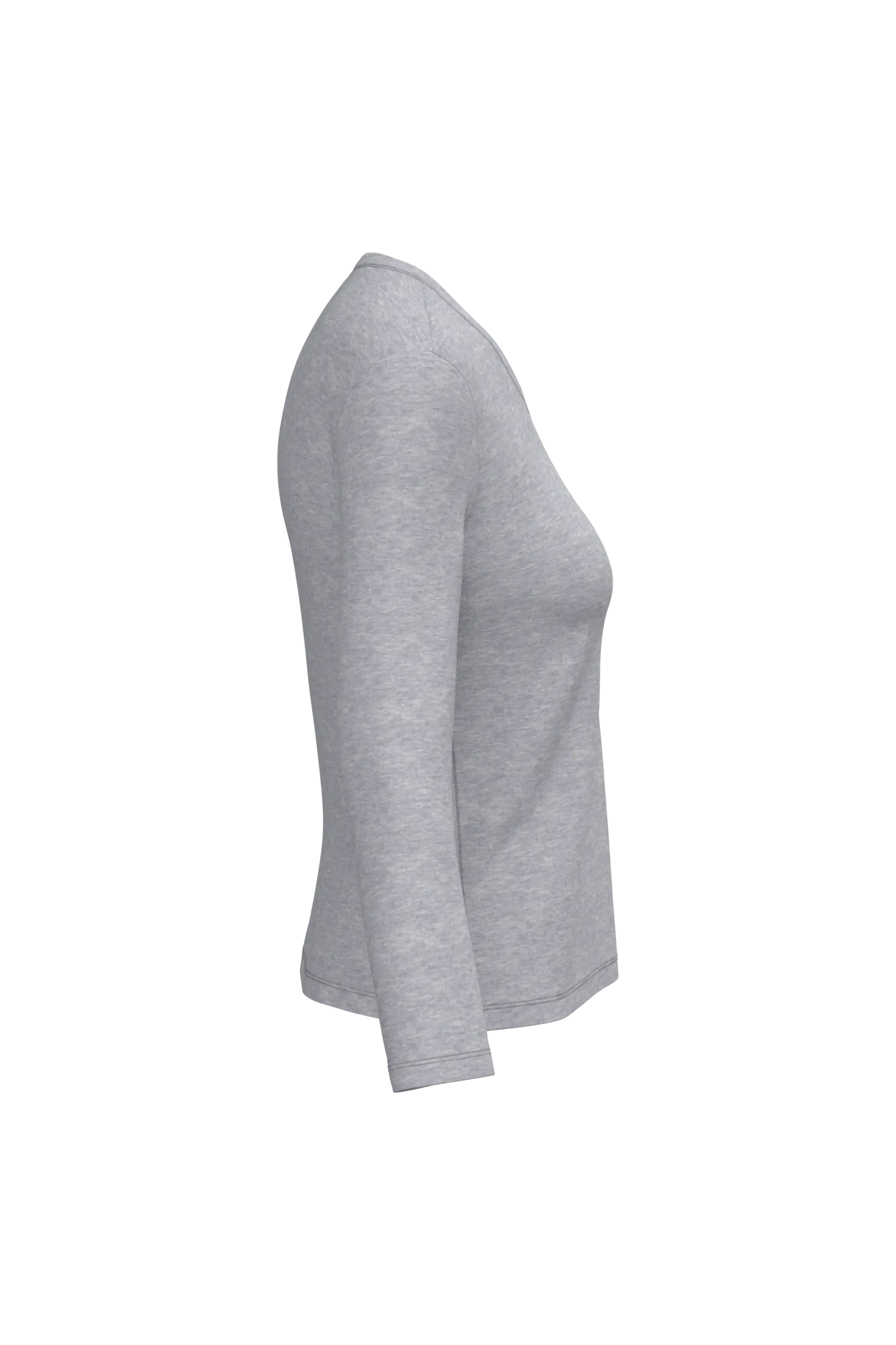 Camiseta manga larga y cuello de pico mujer