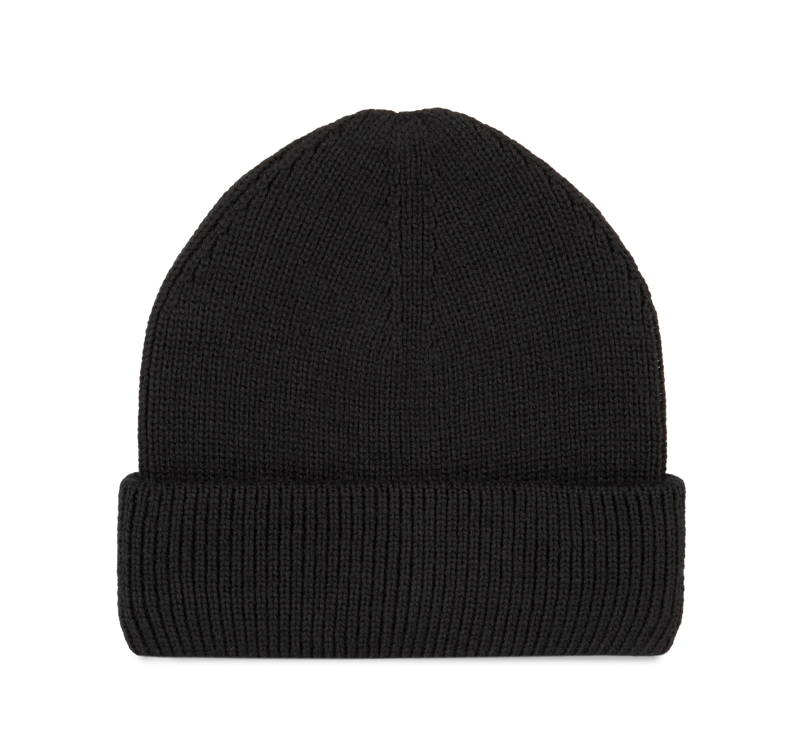 Gorro de punto canalé con doble dobladillo