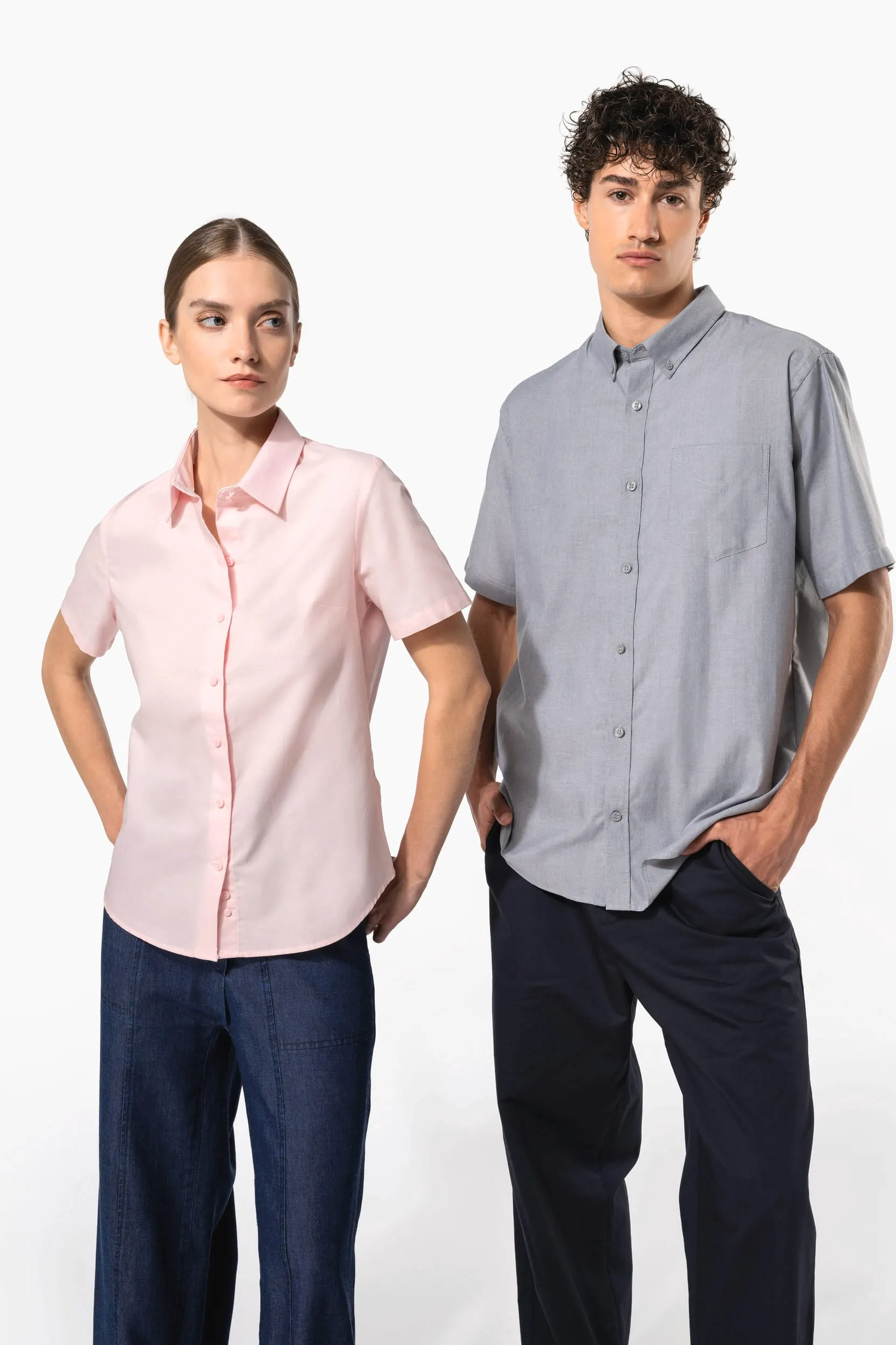 Camisa oxford manga corta hombre