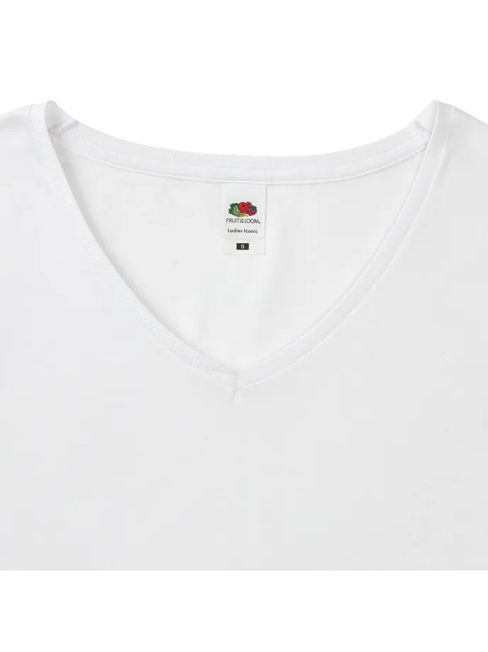 CAMISETA FRUIT OF THE LOOM LADIES ICONIC 150 V-NECK T