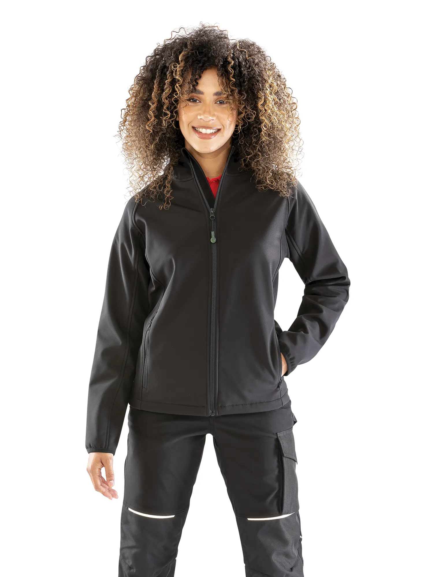 Chaqueta softshell reciclada de 3 capas con capucha mujer<br/>
