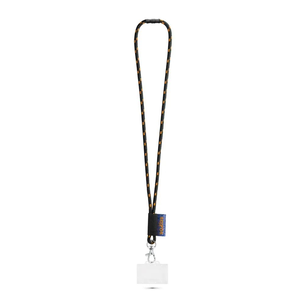 BRIDPORT. SET Cordón NAUTIC Largo (Ø 7 mm) con mosquetón de gatillo de 9 mm, cierre de seguridad de Ø 7 mm y porta credencial/tarjeta rígido de 91 x 68 mm