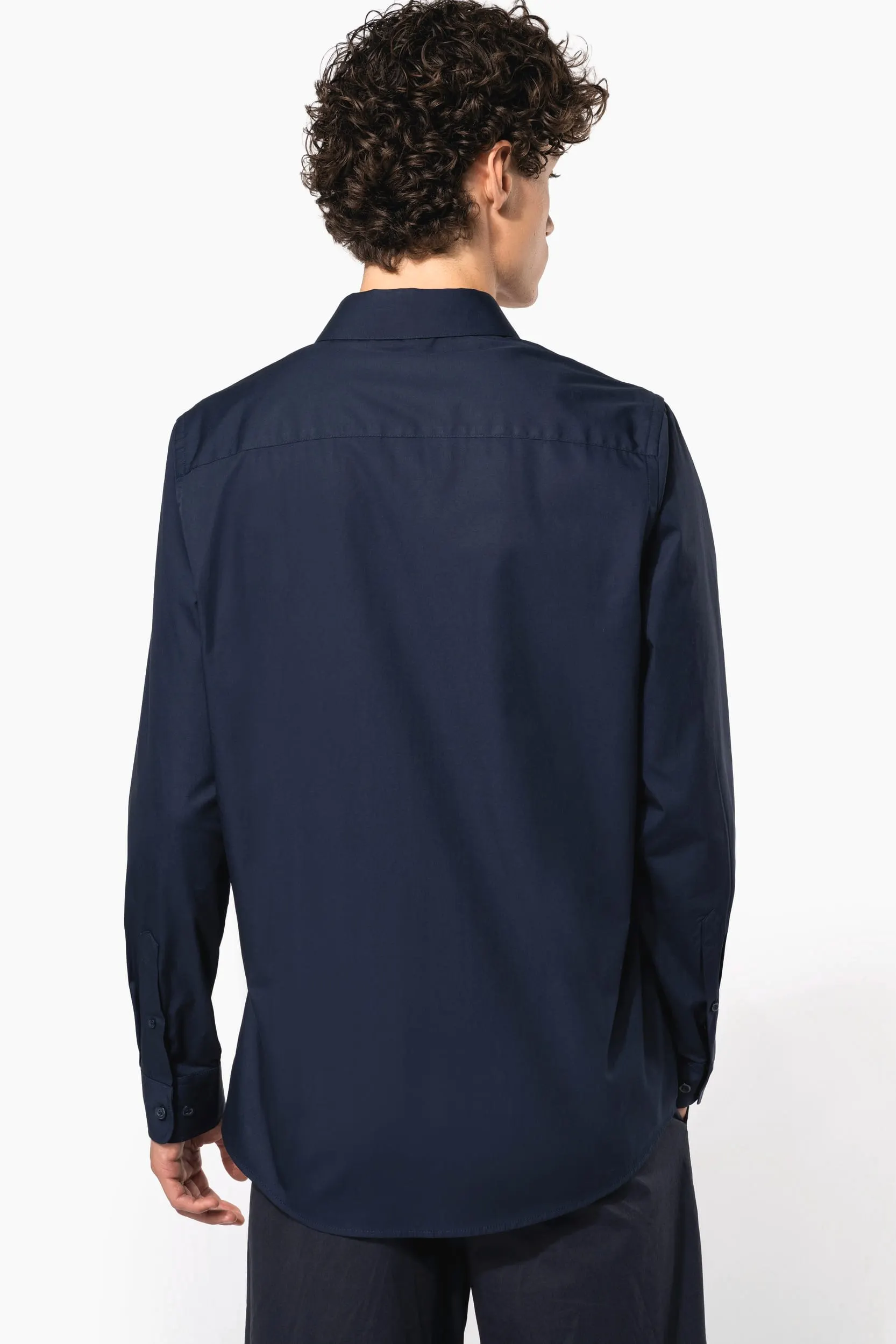 Camisa popelina manga larga hombre