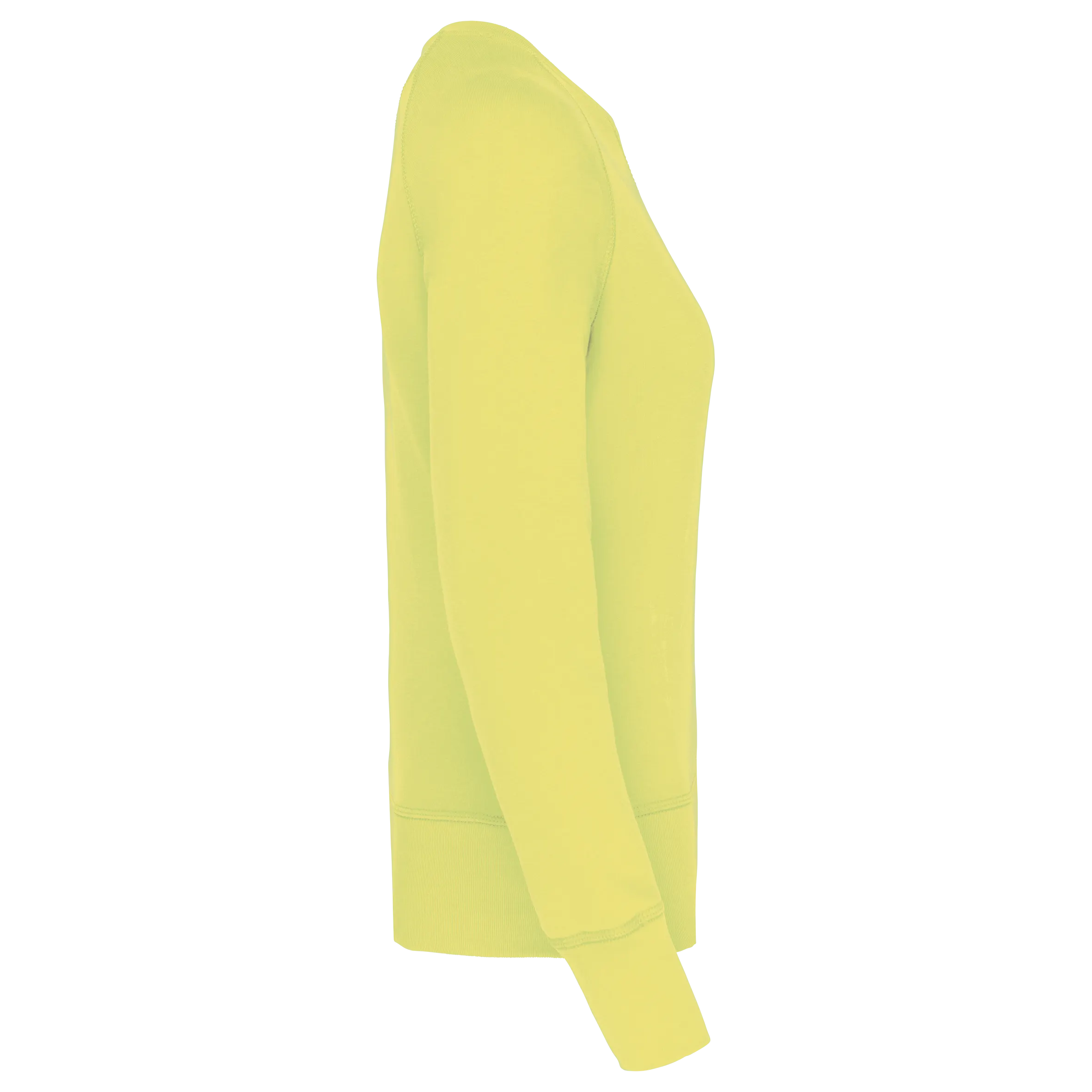 Sudadera algodón orgánico con cuello redondo y mangas raglan de mujer