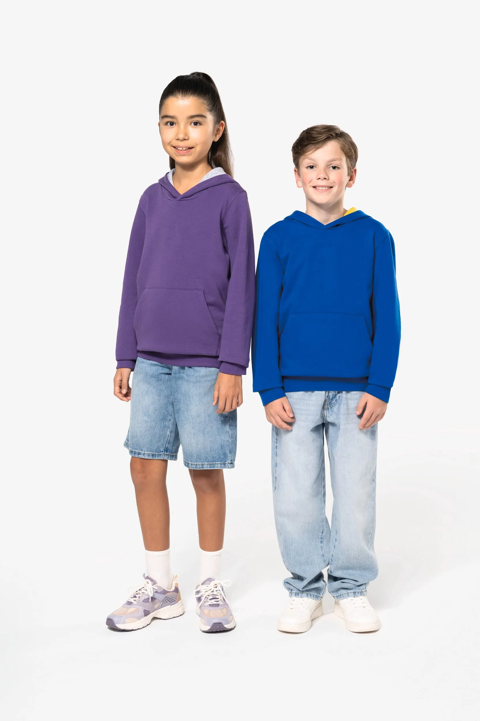 Sudadera capucha contrastada niños