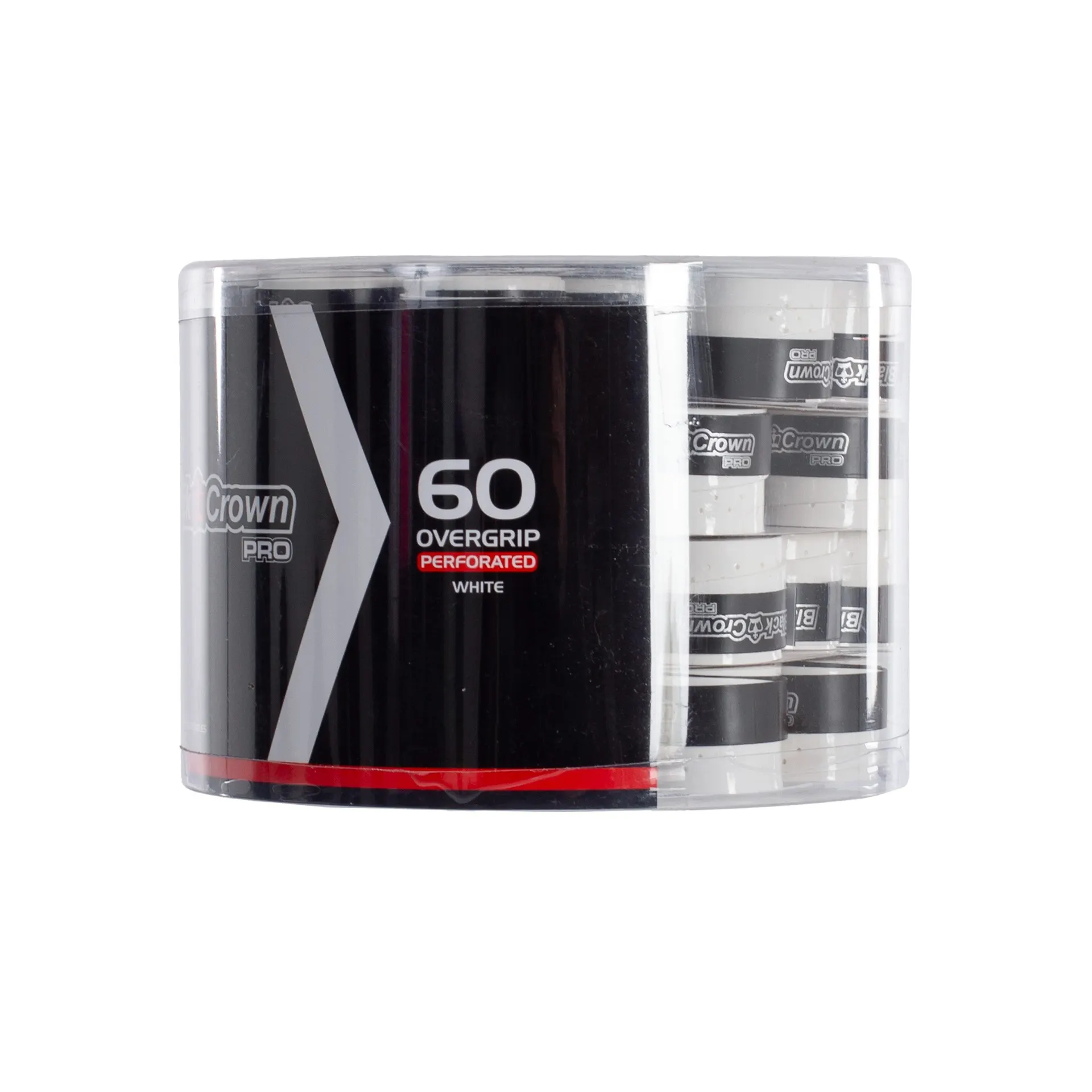 TARRO 60 OVERGRIPS BLACK CROWN PERFORADOS BLANCOS