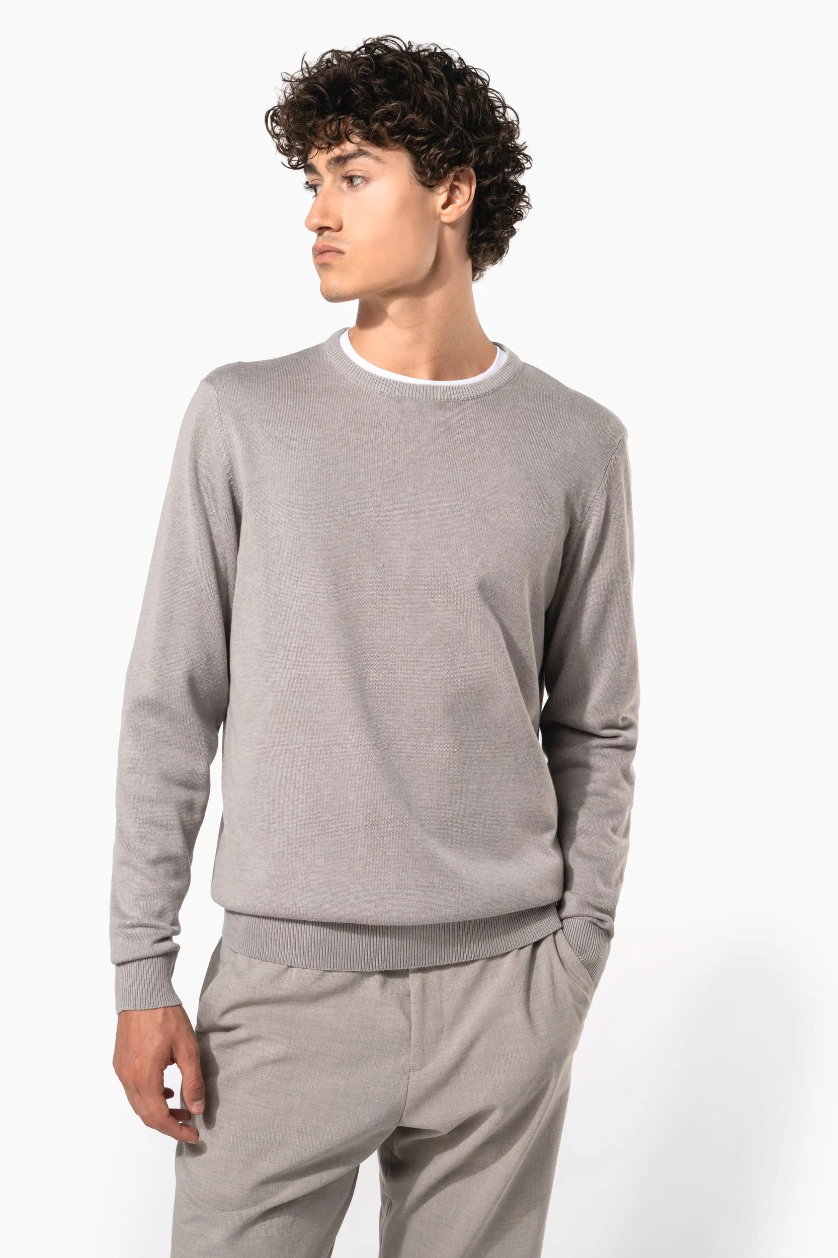 Jersey cuello redondo manga larga hombre