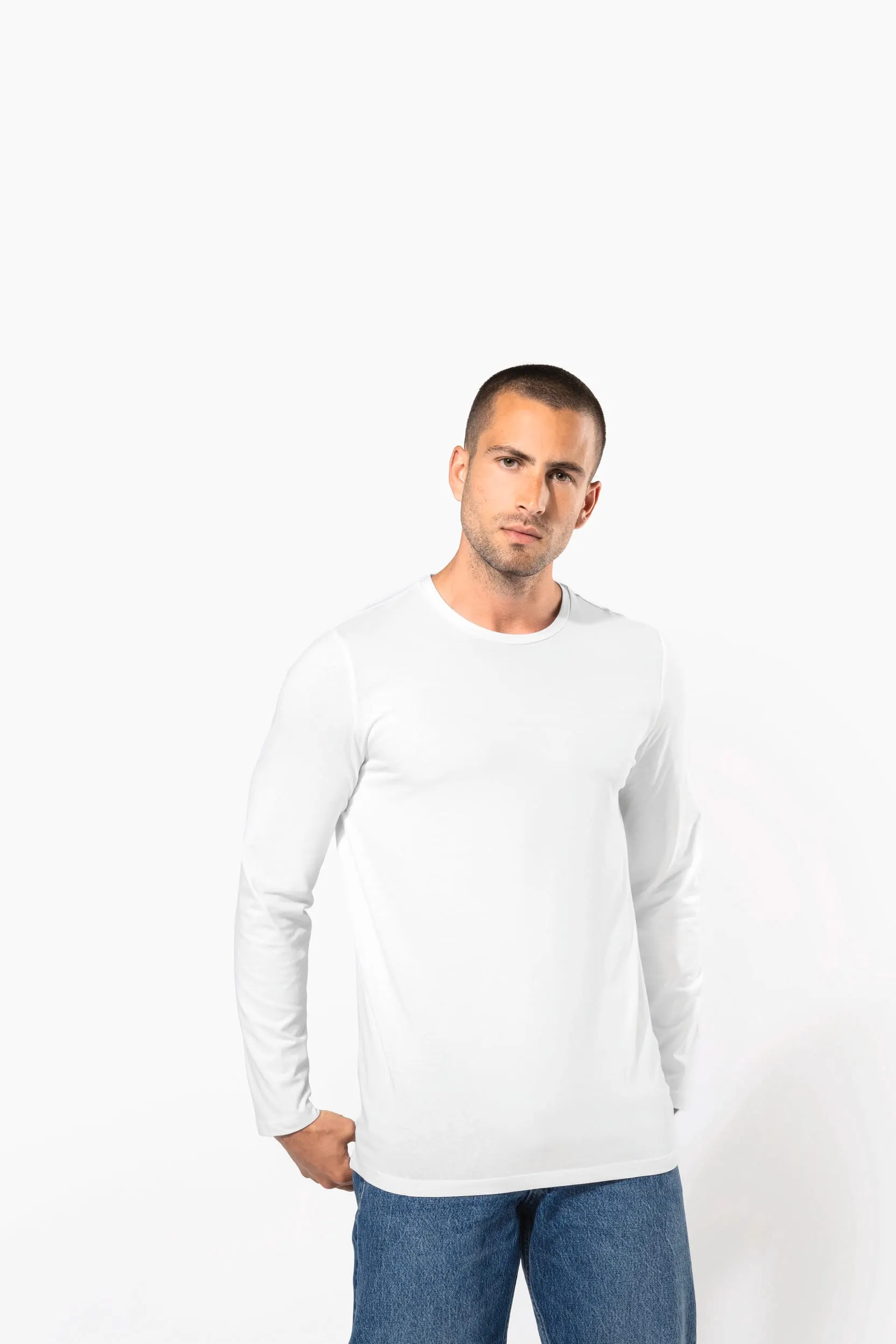 Camiseta con elastano manga larga hombre