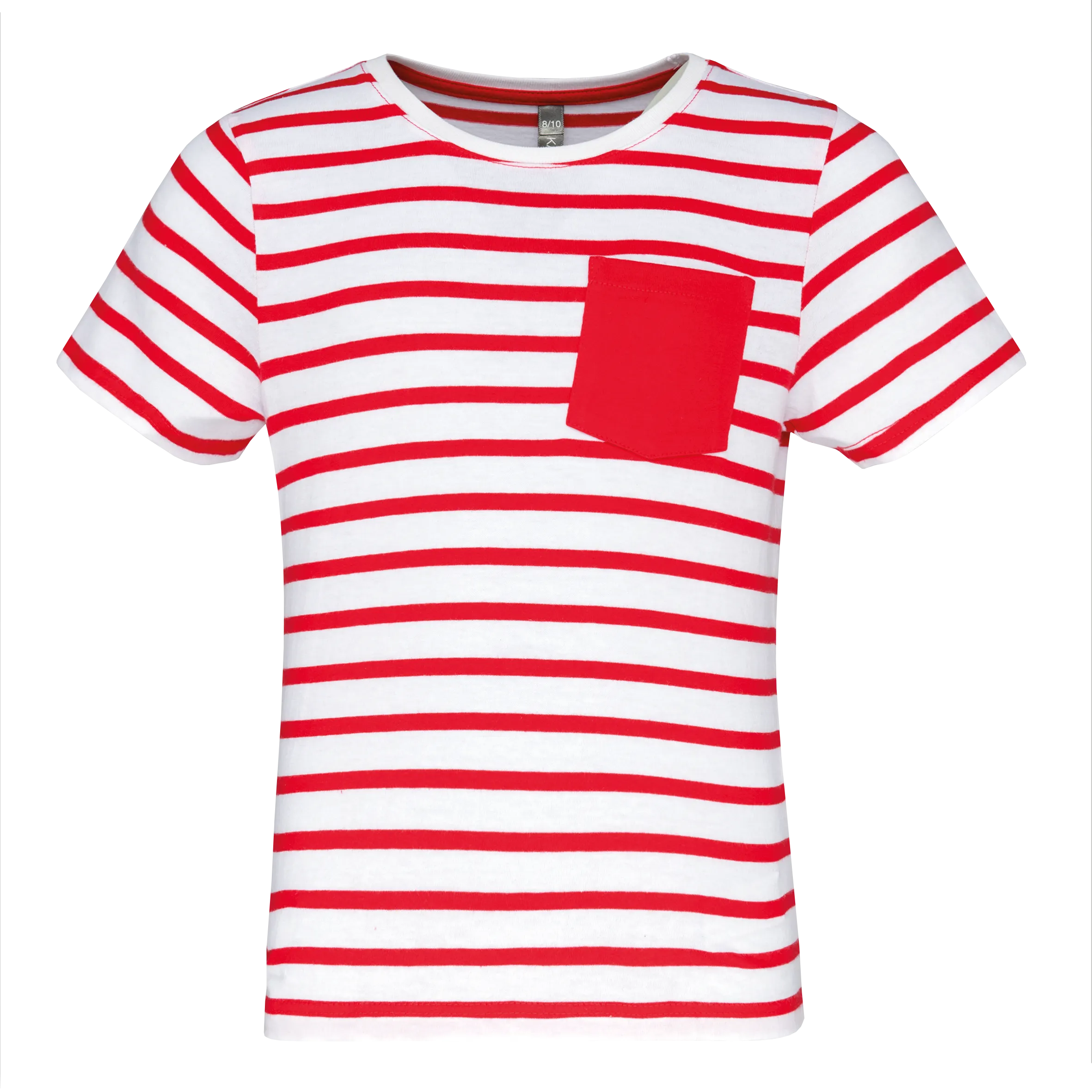 Camiseta Marinero a rayas con bolsillo manga corta para niños