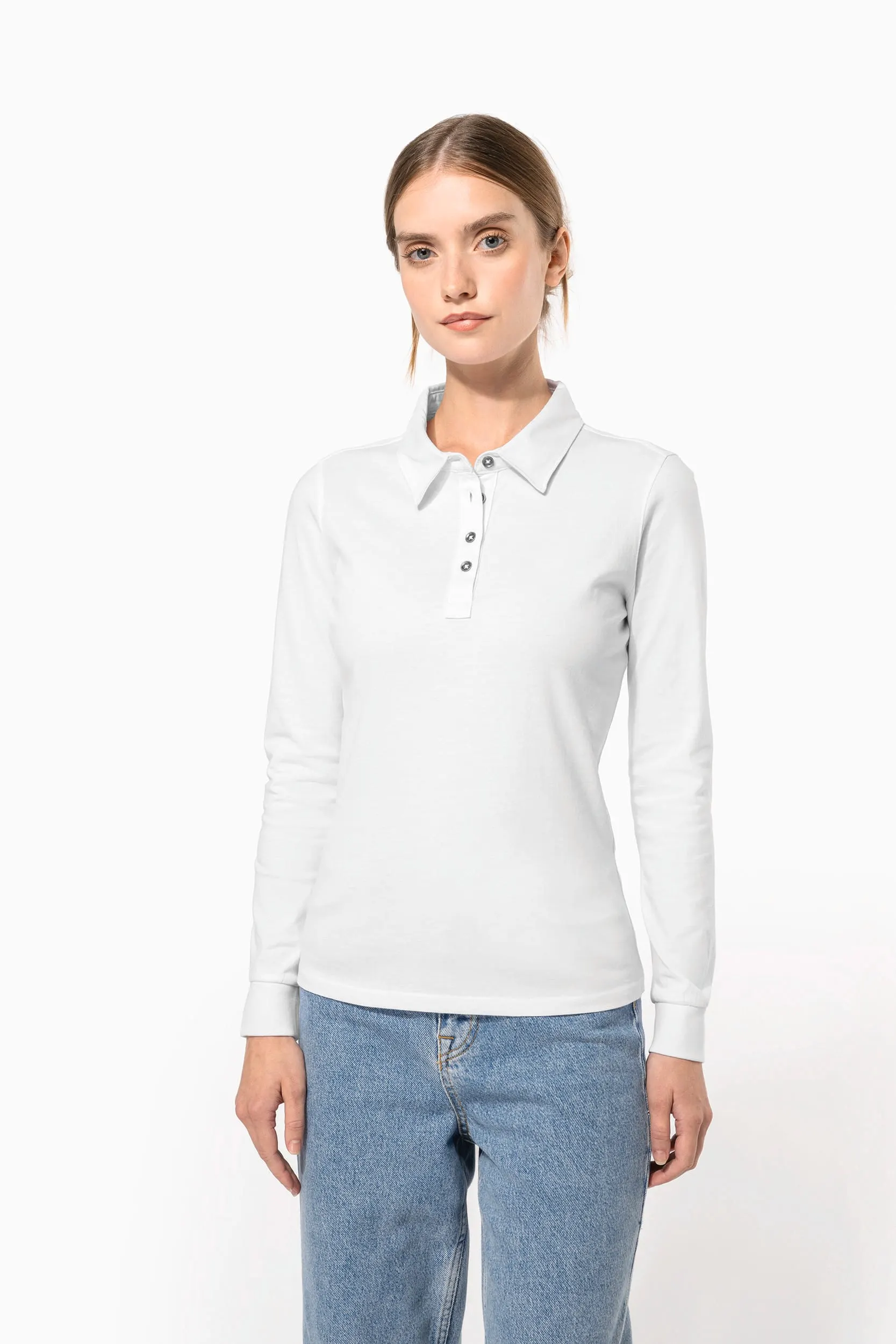 Polo jersey manga larga mujer