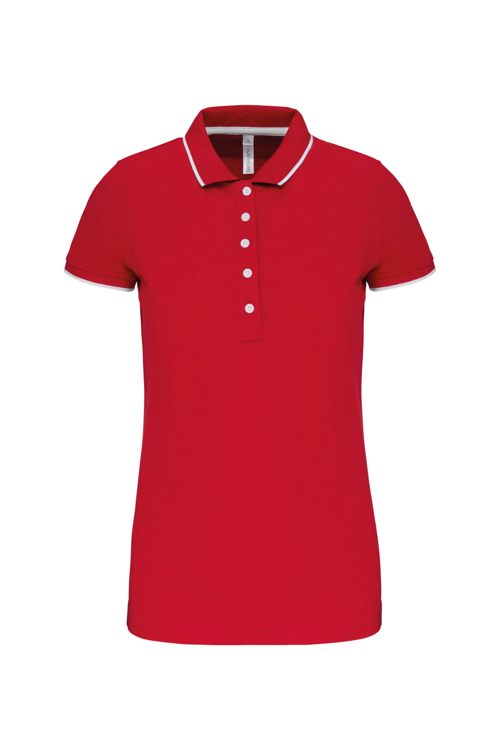 Polo piqué maga corta mujer