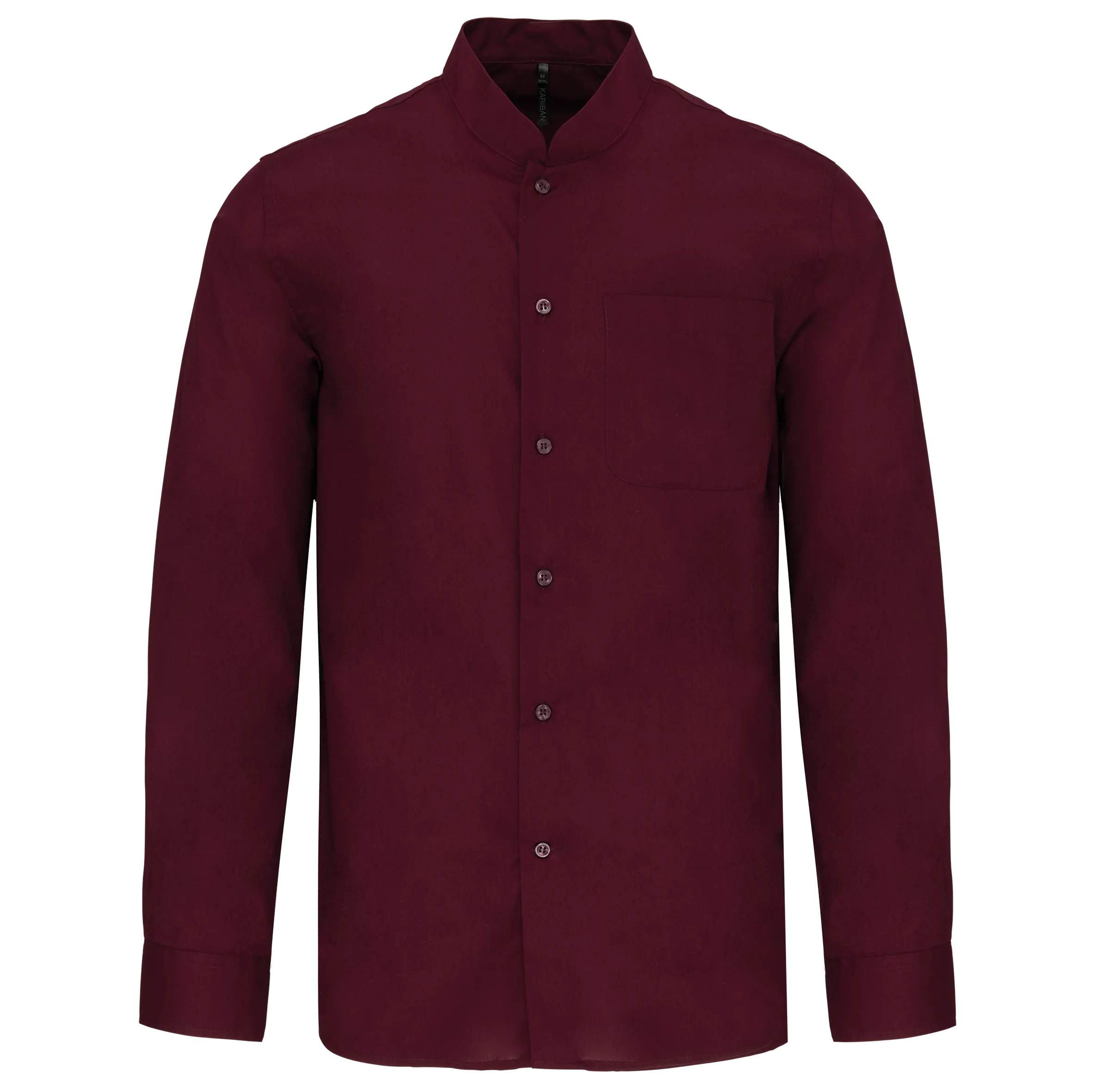 Camisa cuello mao  manga larga hombre