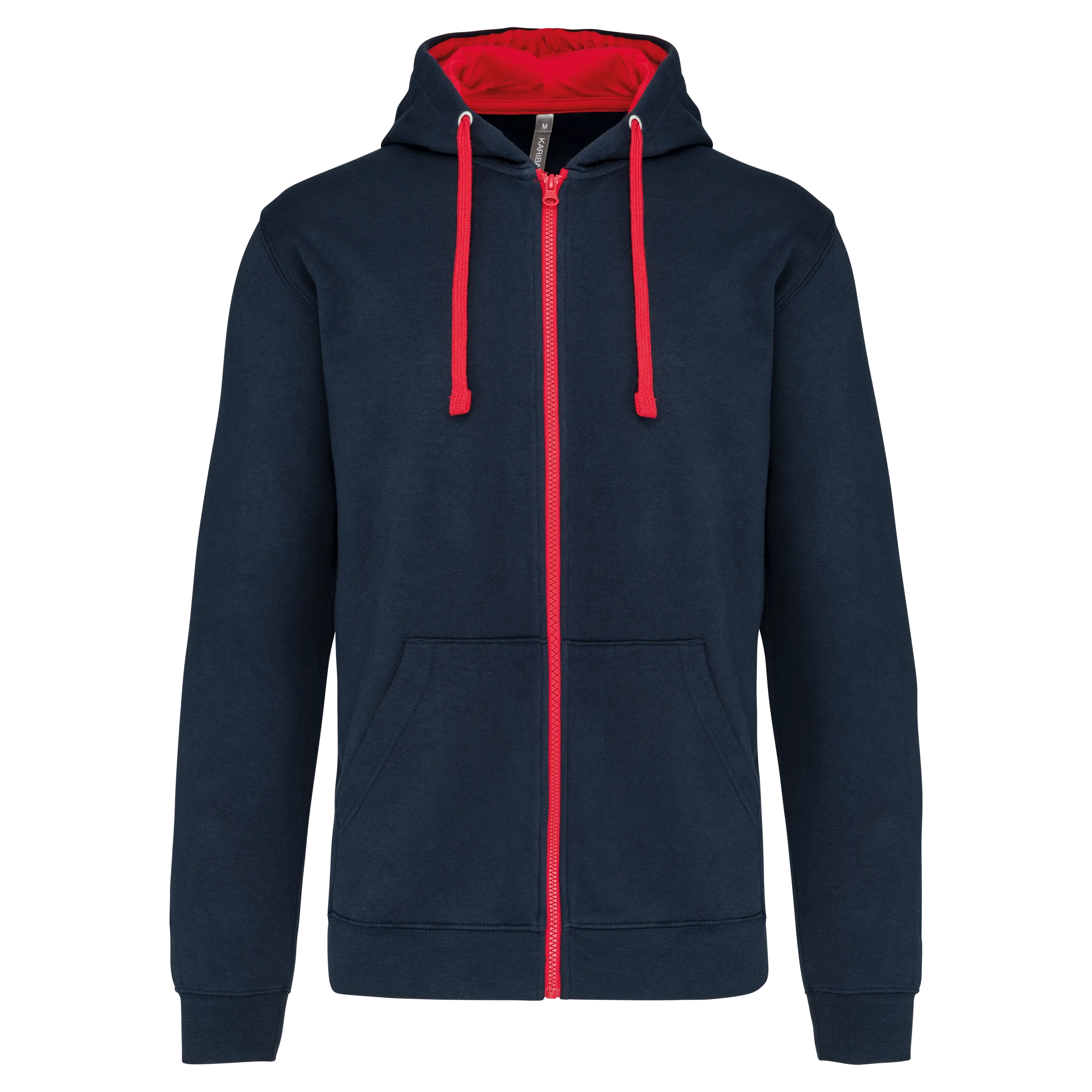 Sudadera capucha y cremallera contrastada