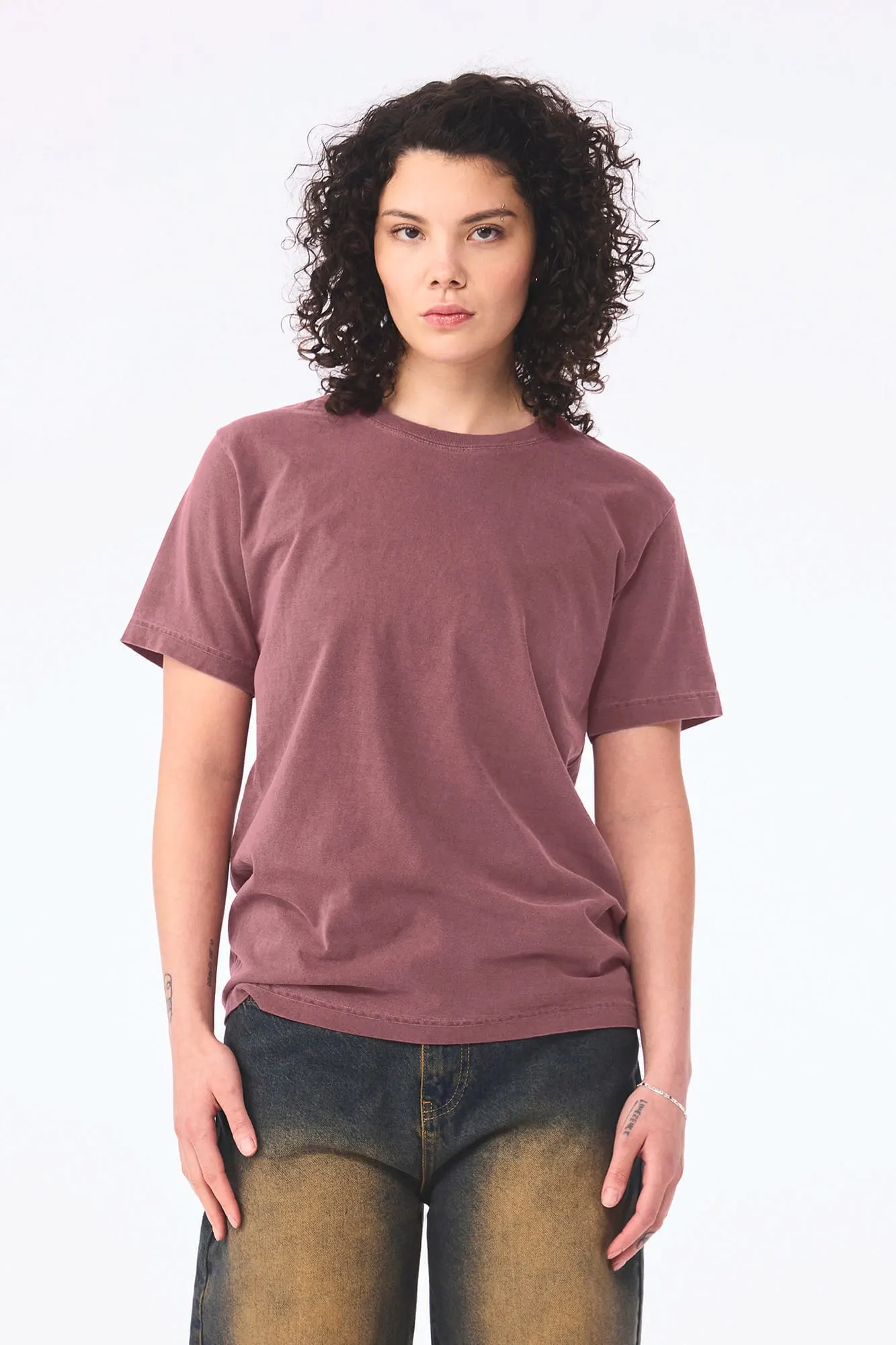 Camiseta de efecto lavado gruesa unisex