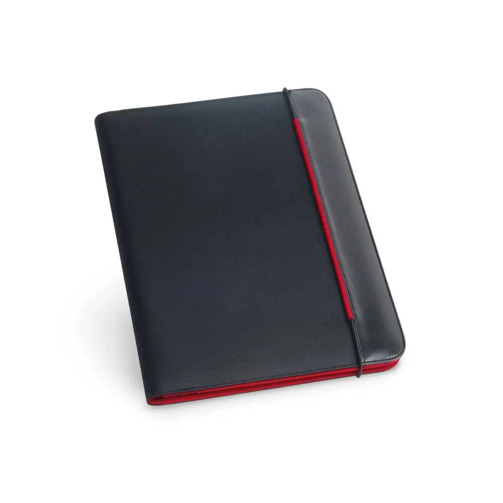 FITZGERALD. Portafolios A4 en PU y 800D con bloc de páginas rayadas