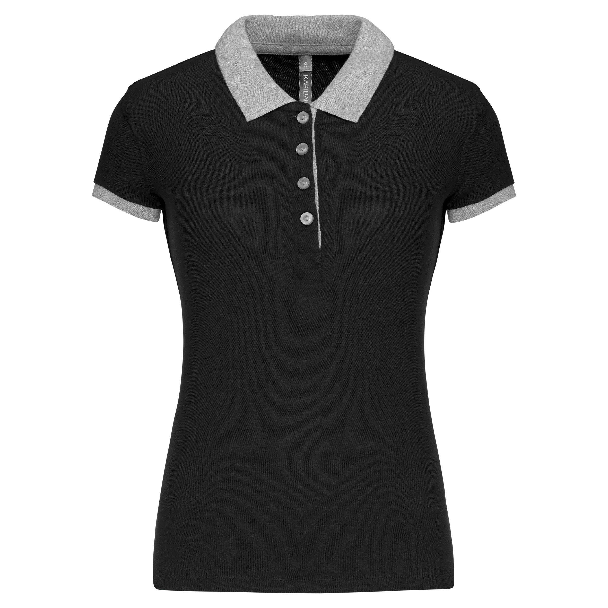 Polo piqué bicolor mujer