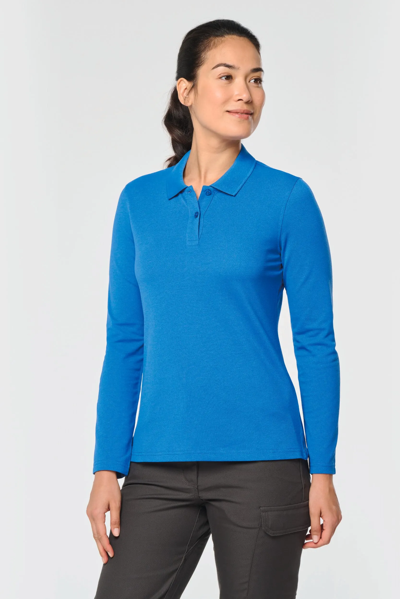 Polo Antibacteriano manga larga mujer