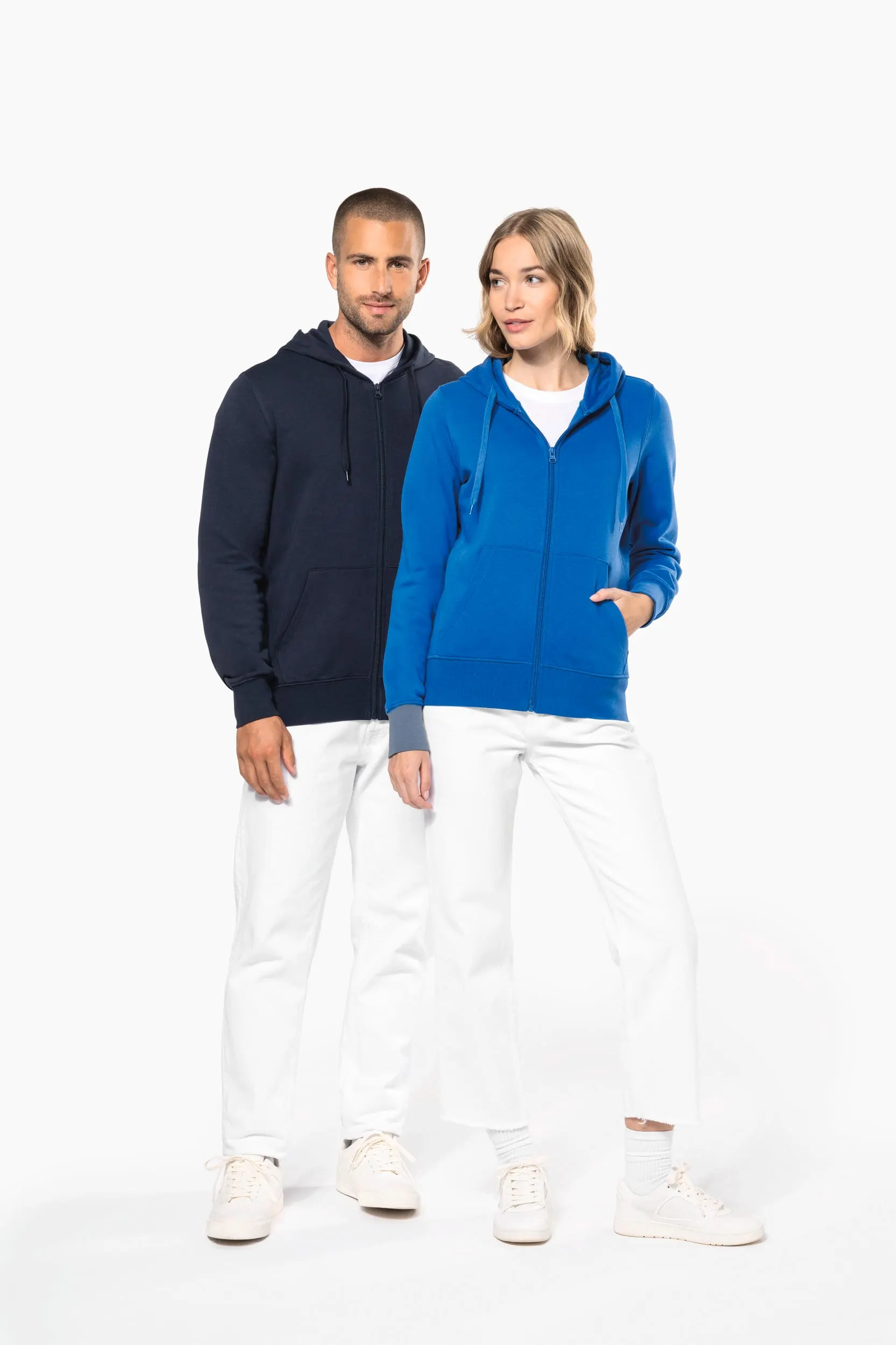Sudadera con capucha y cremallera ecorresponsable hombre
