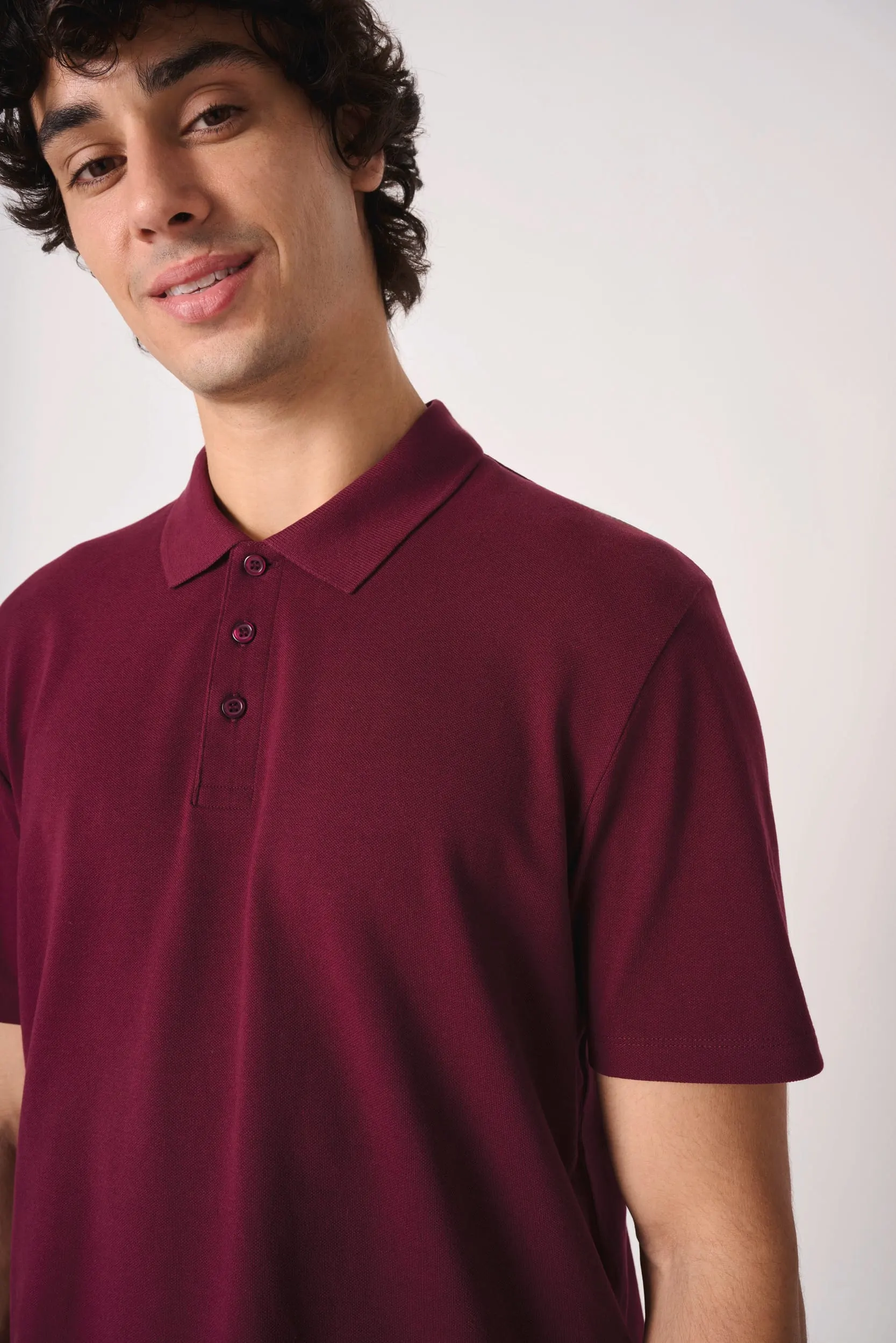 Polo punto piqué hombre