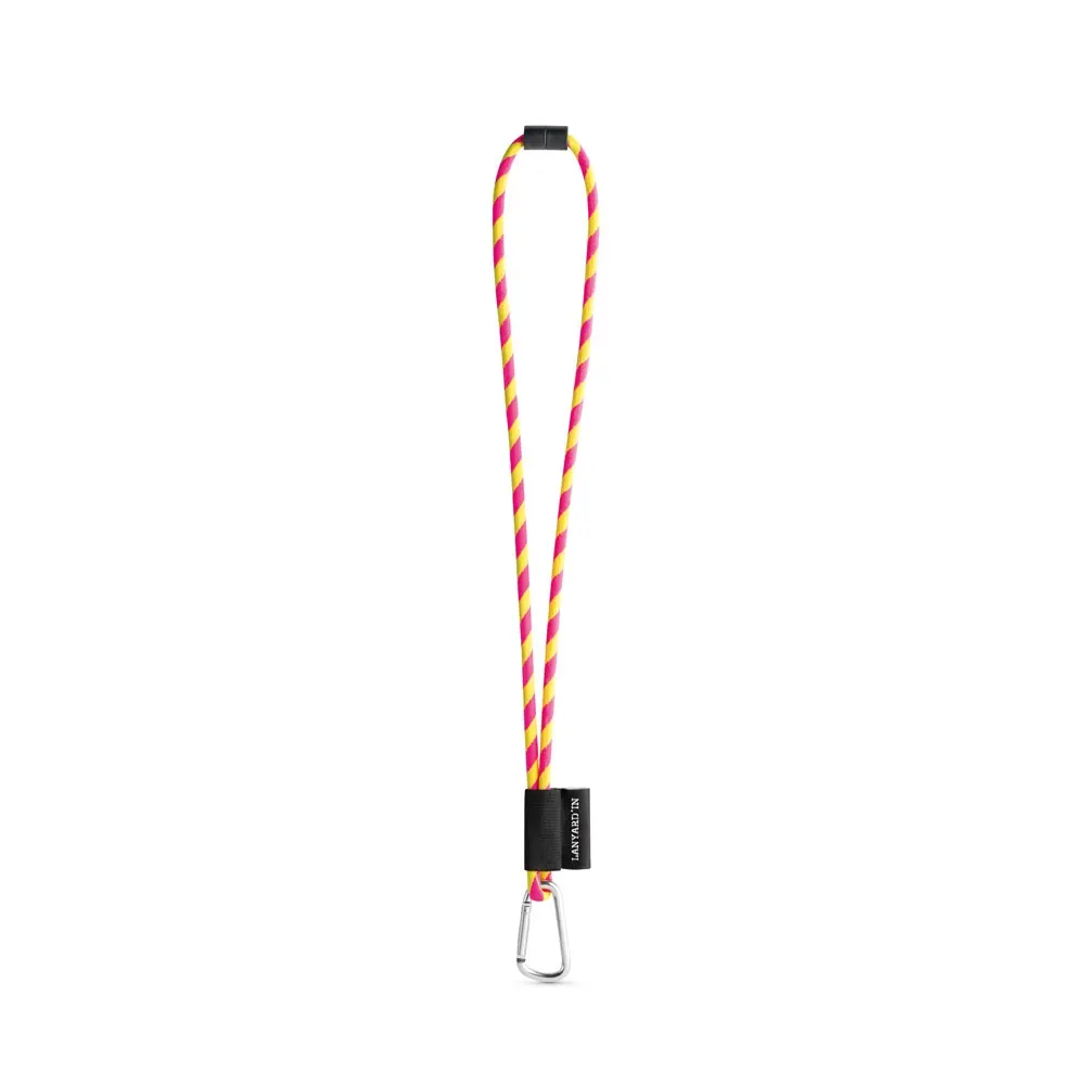 SET Lanyard TUBE Long (Ø 7 mm) con mosquetón en forma de D de 55 mm y cierre de seguridad de Ø 7 mm