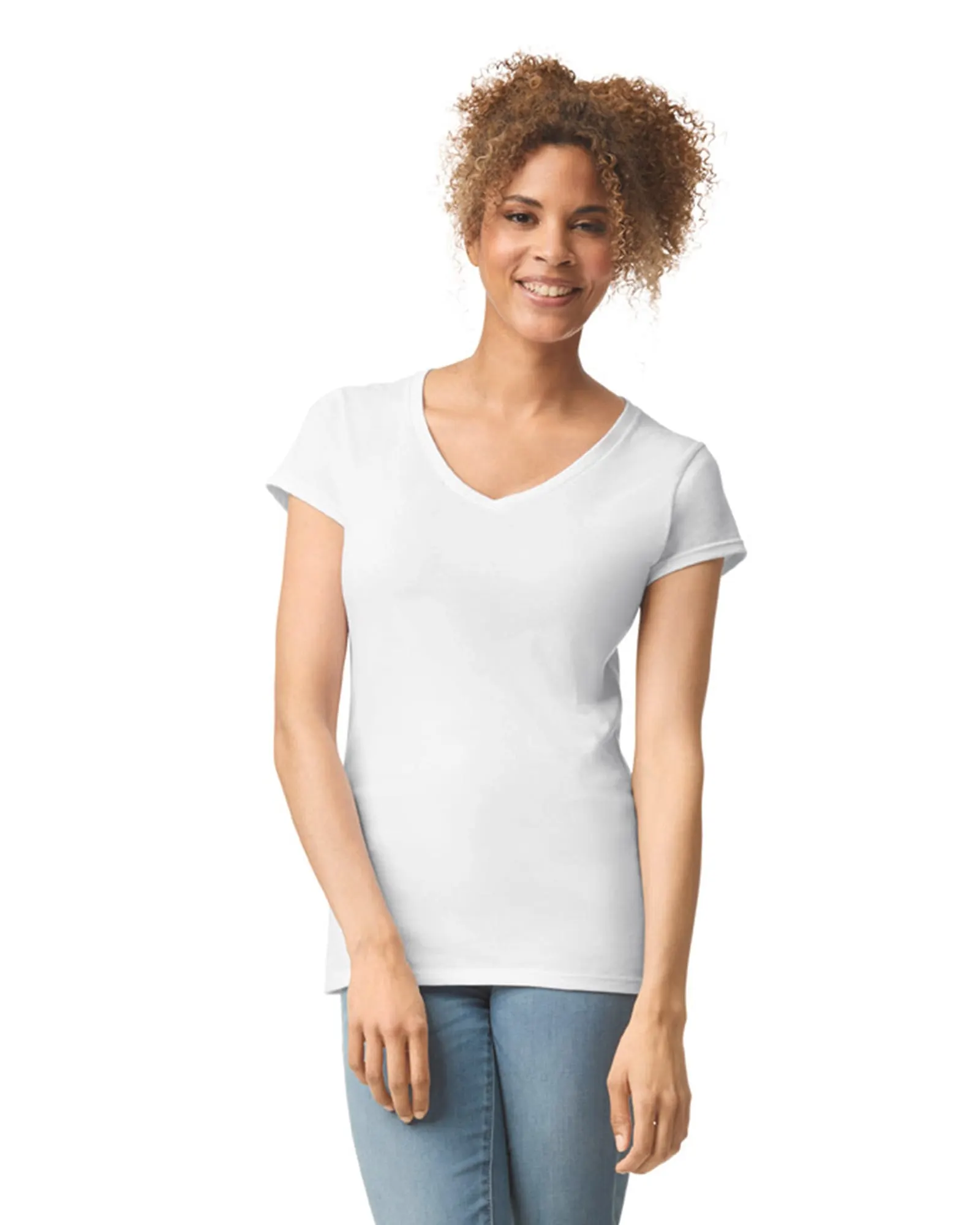 Camiseta SoftStyle cuello de pico mujer