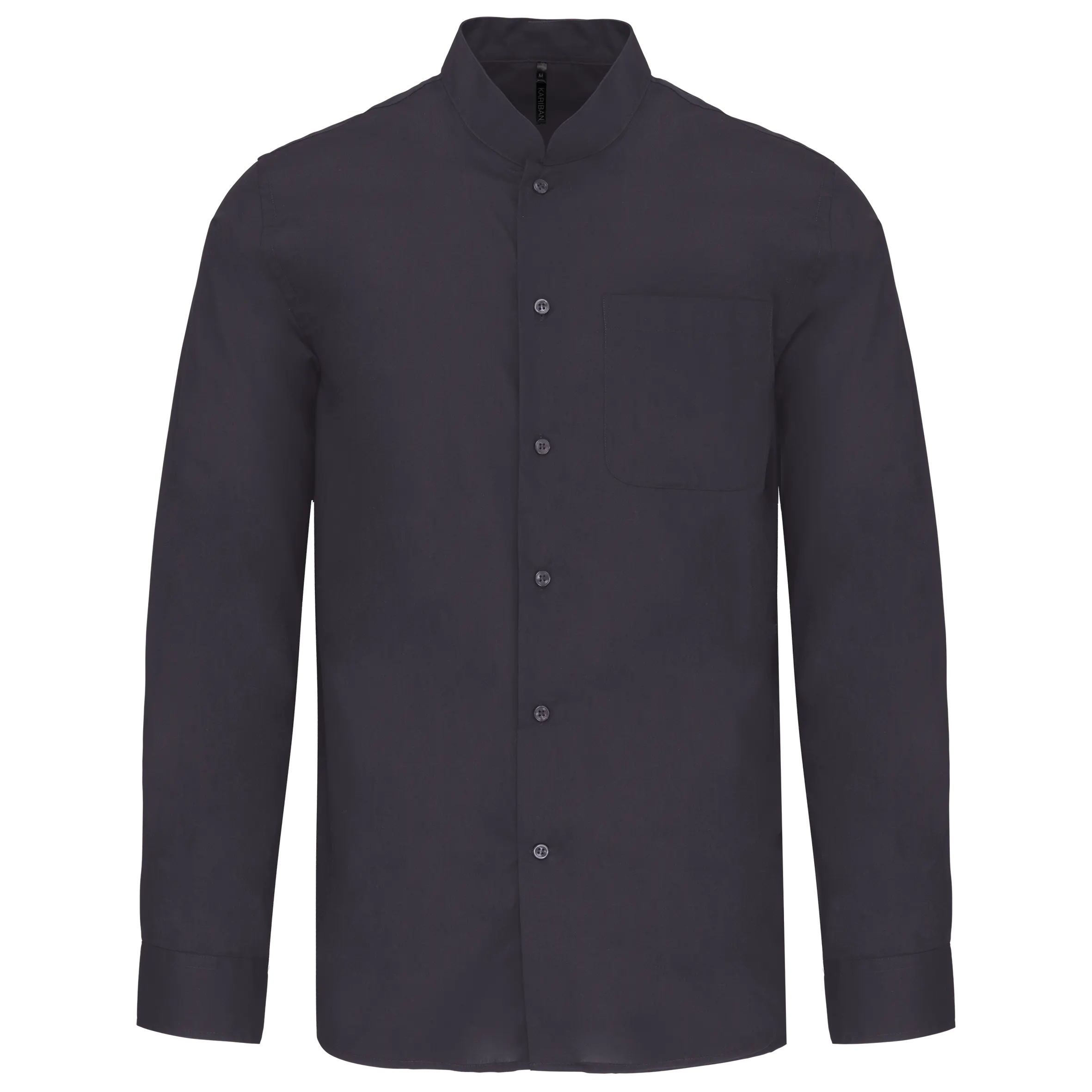 Camisa cuello mao  manga larga hombre