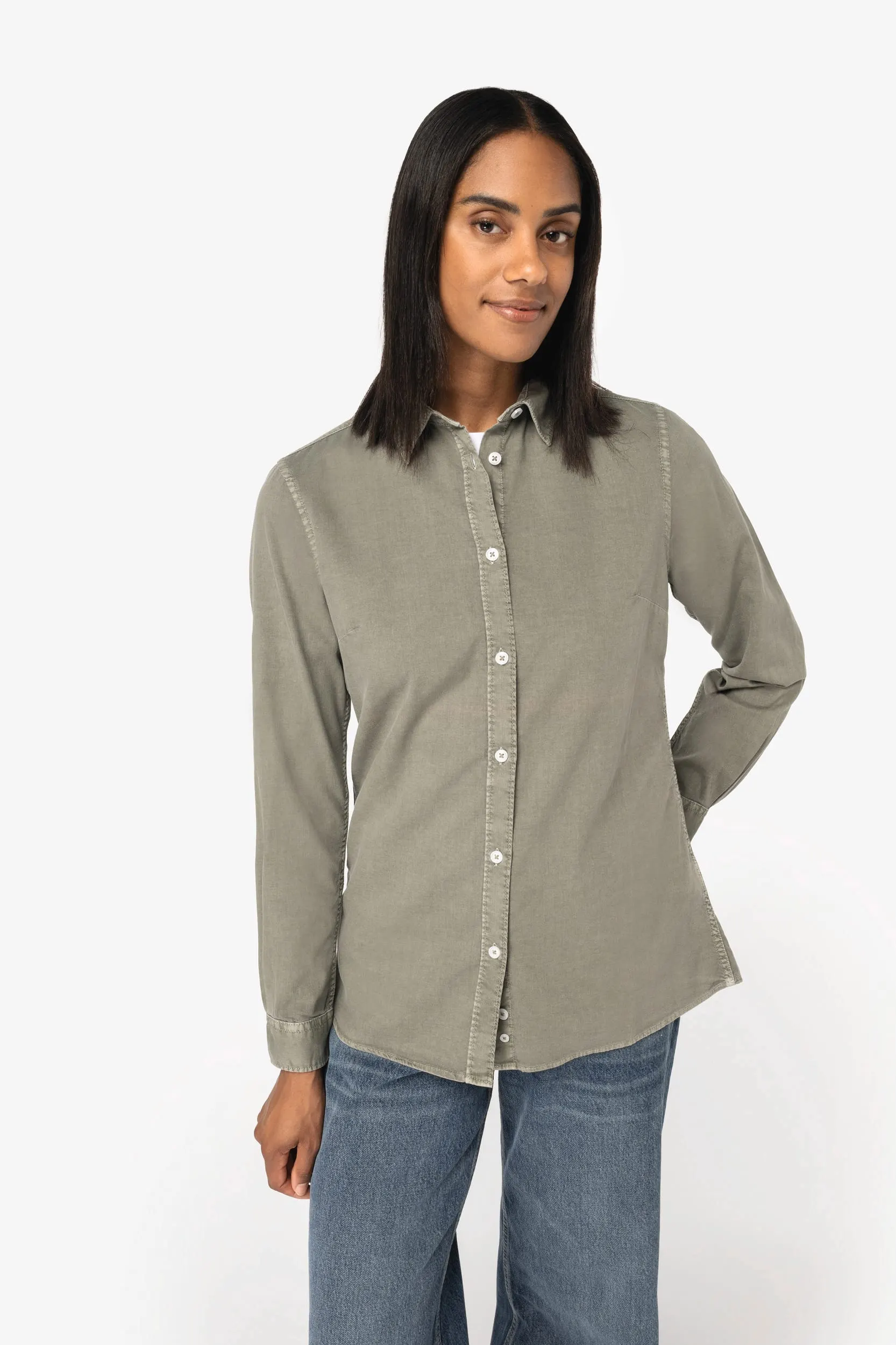 Camisa ecorresponsable efecto lavado mujer