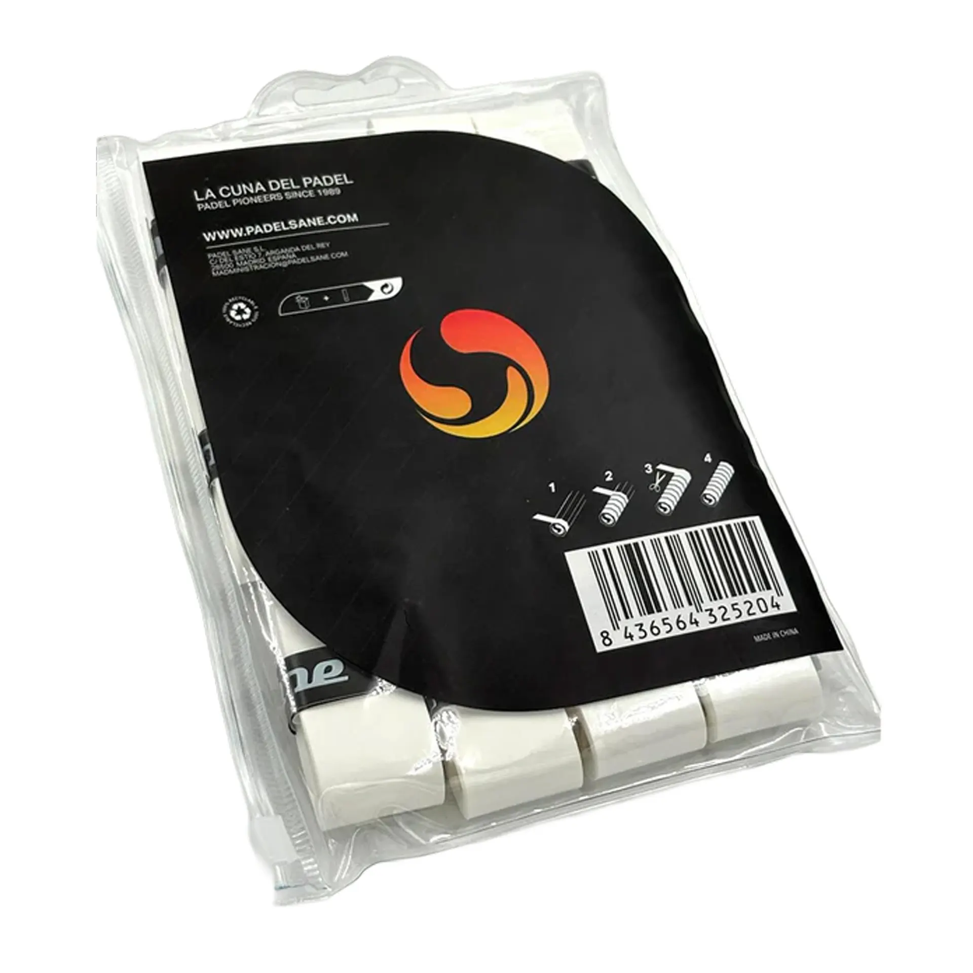 BLISTER DE 12 OVERGRIPS SANE LISOS BLANCOS